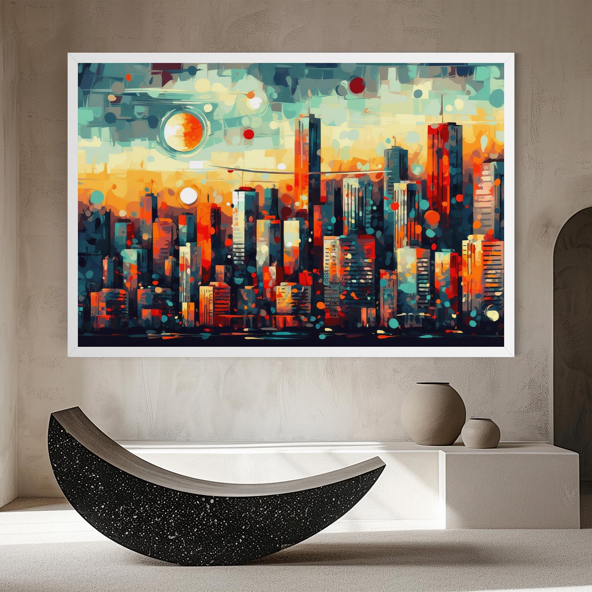 Tablou Canvas Colorful City Painting mockup 8