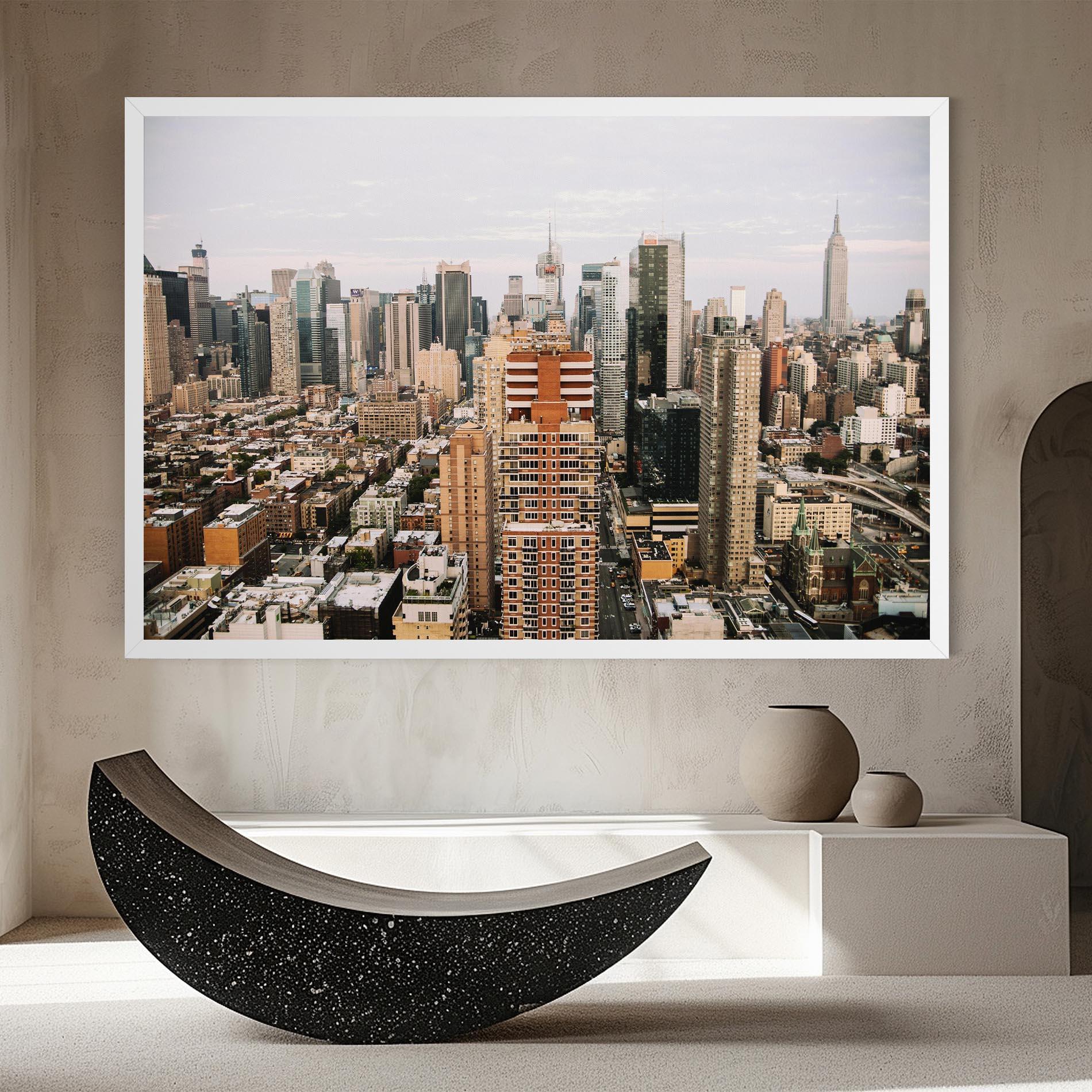 Tablou Canvas Cream Orange Building mockup 8