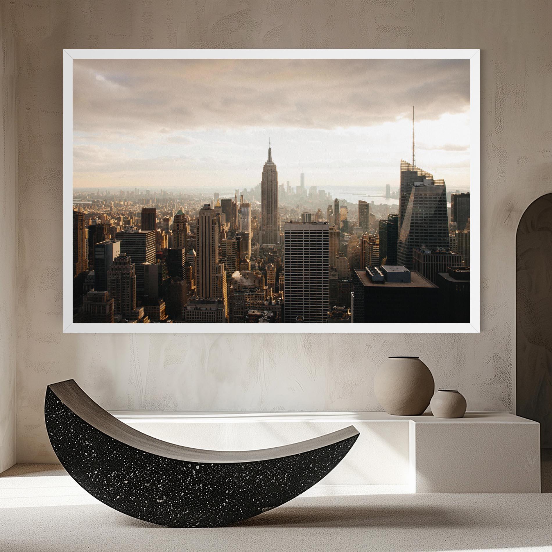 Tablou Canvas Grey Cloud Buildings mockup 8