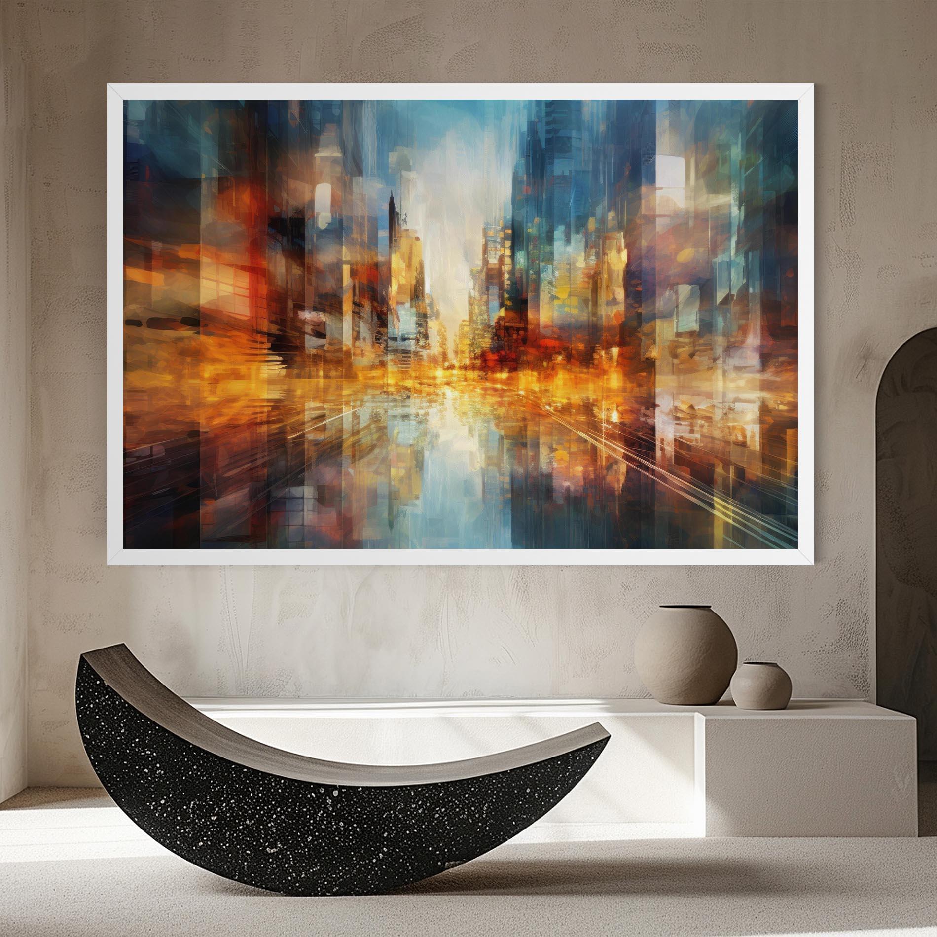 Tablou Canvas Orange Lights City mockup 8