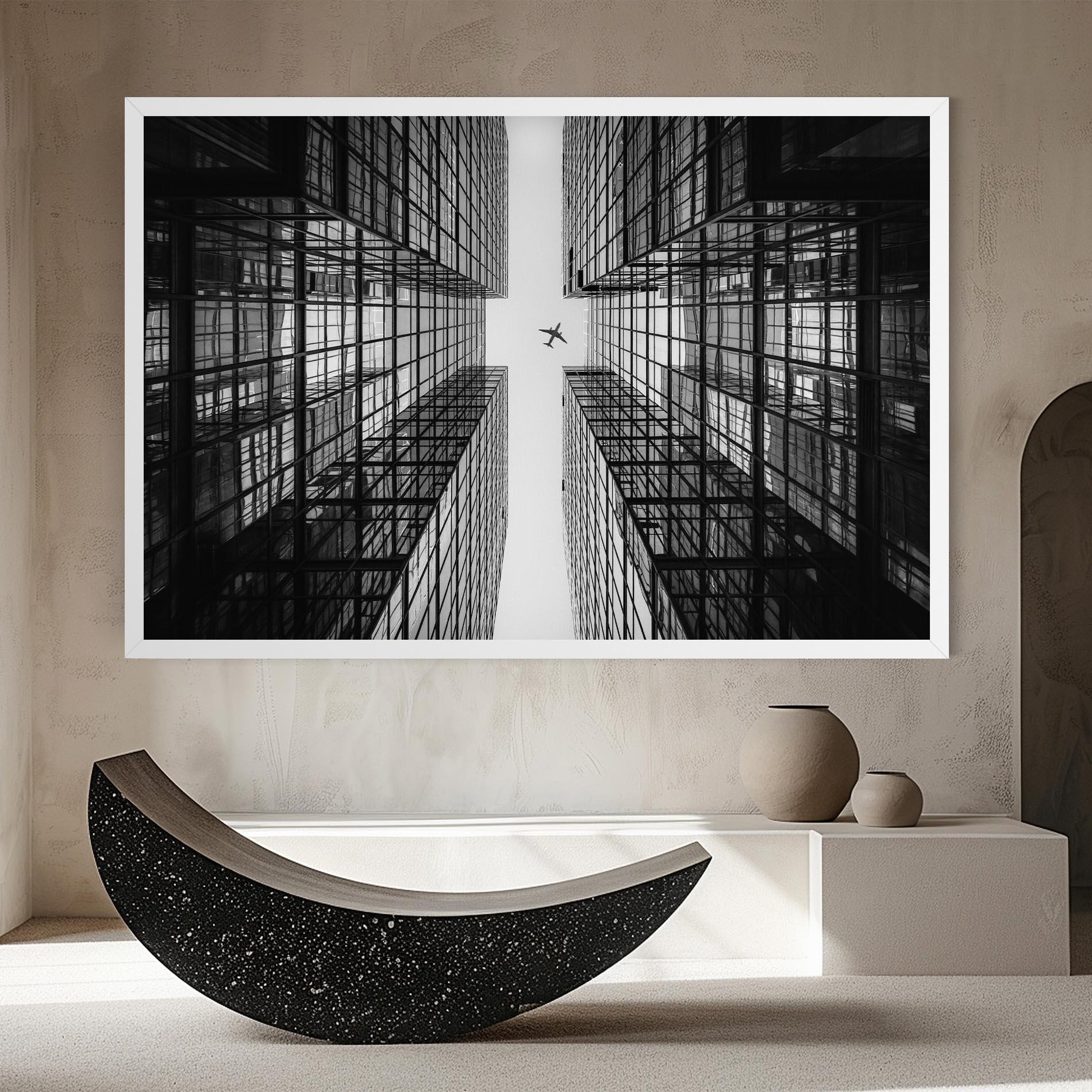 Tablou Canvas Plane Grey Building mockup 8