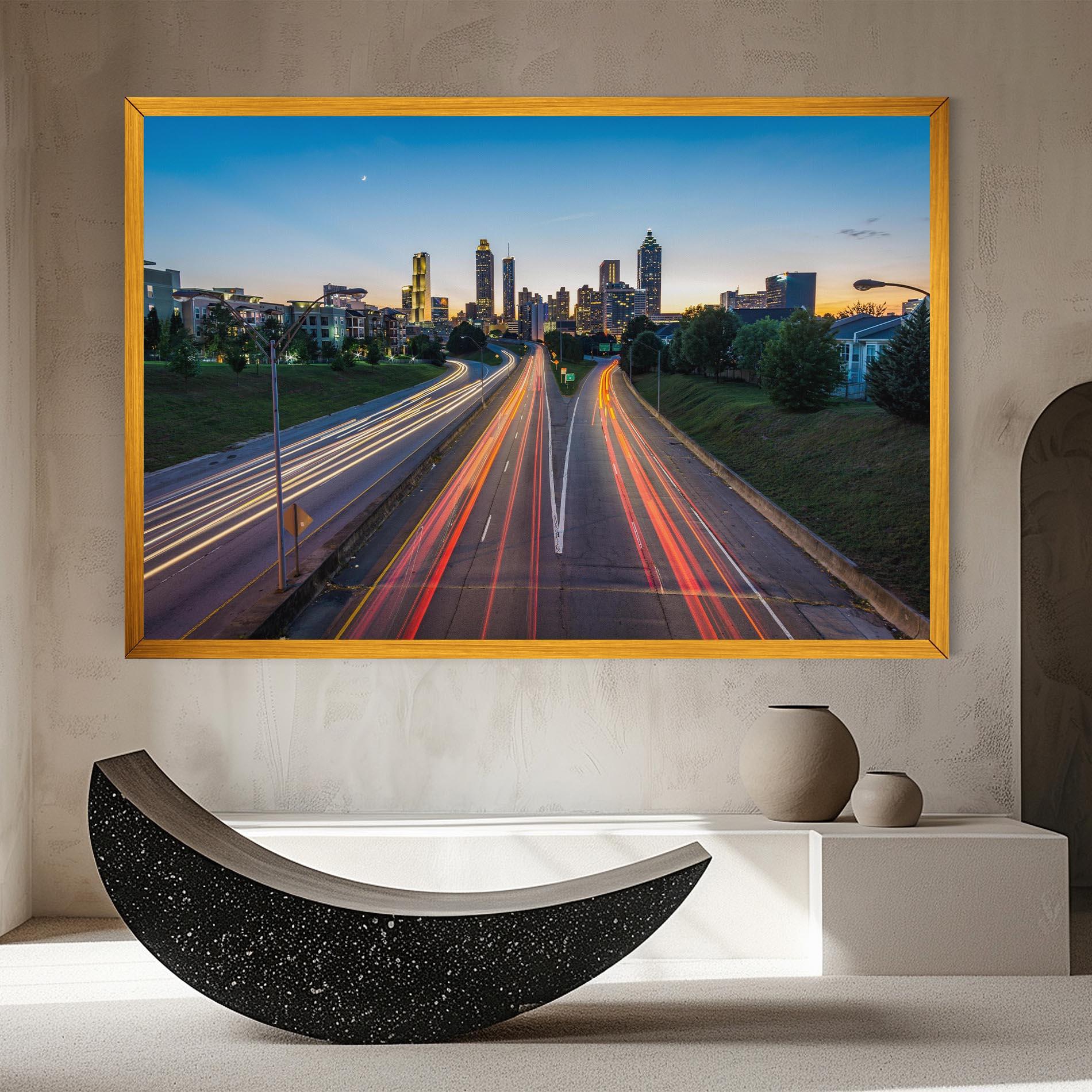 Tablou Canvas Car Lights City mockup 8