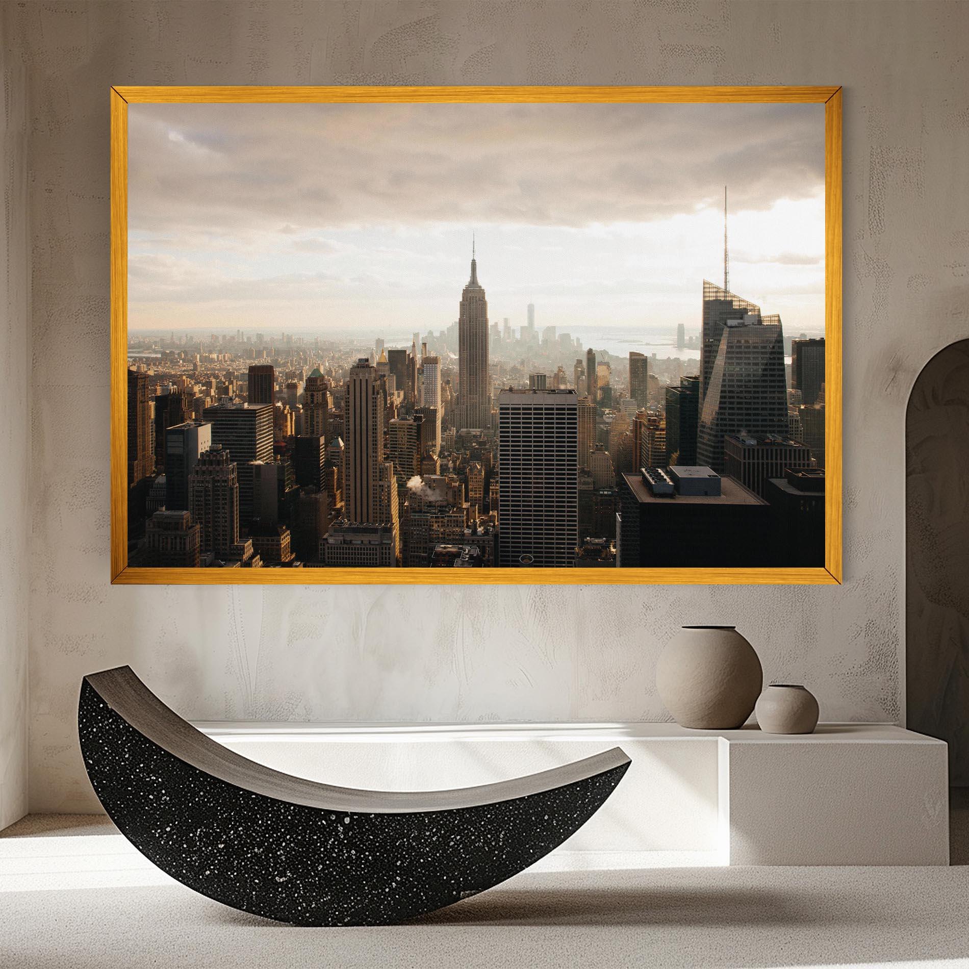 Tablou Canvas Grey Cloud Buildings mockup 8