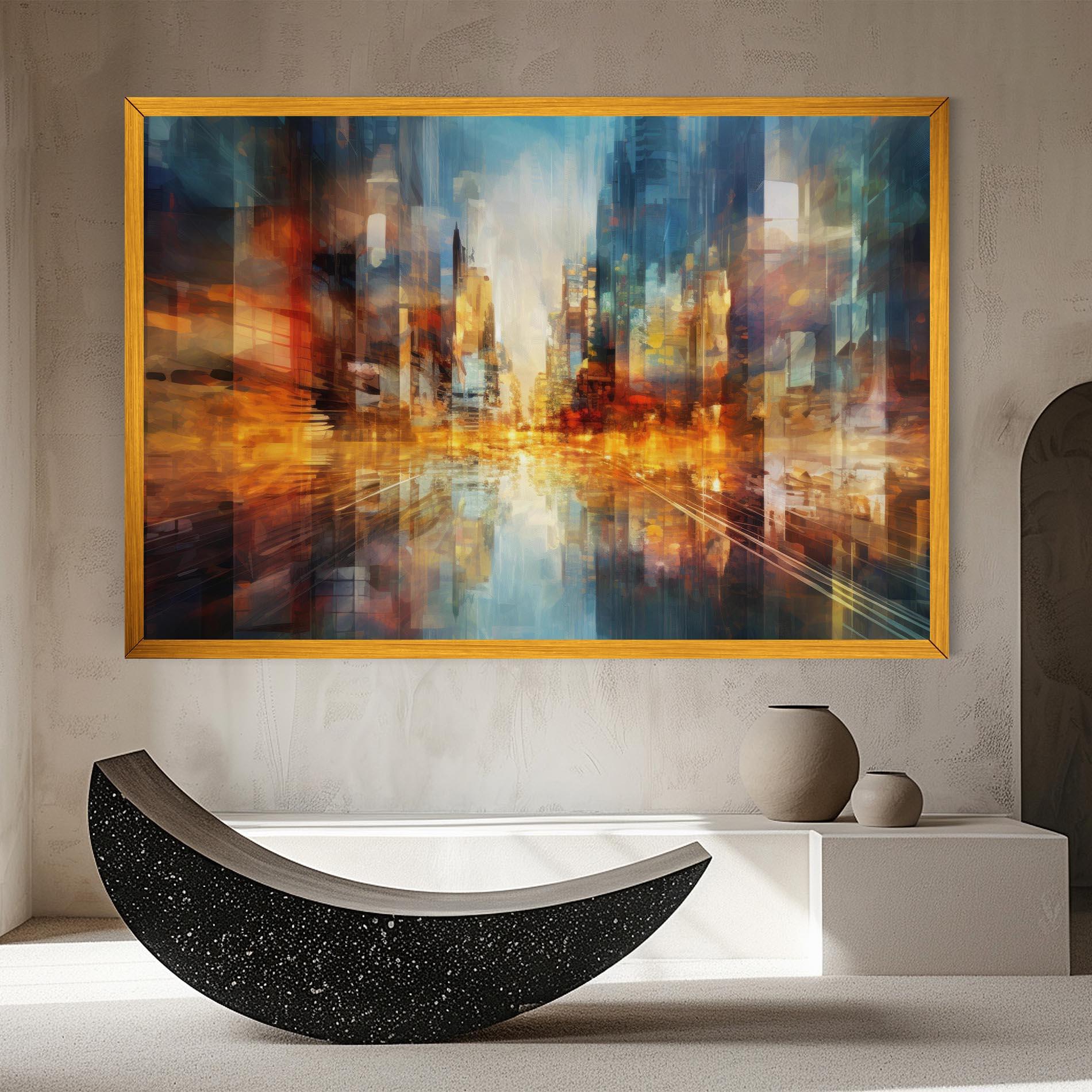Tablou Canvas Orange Lights City mockup 8