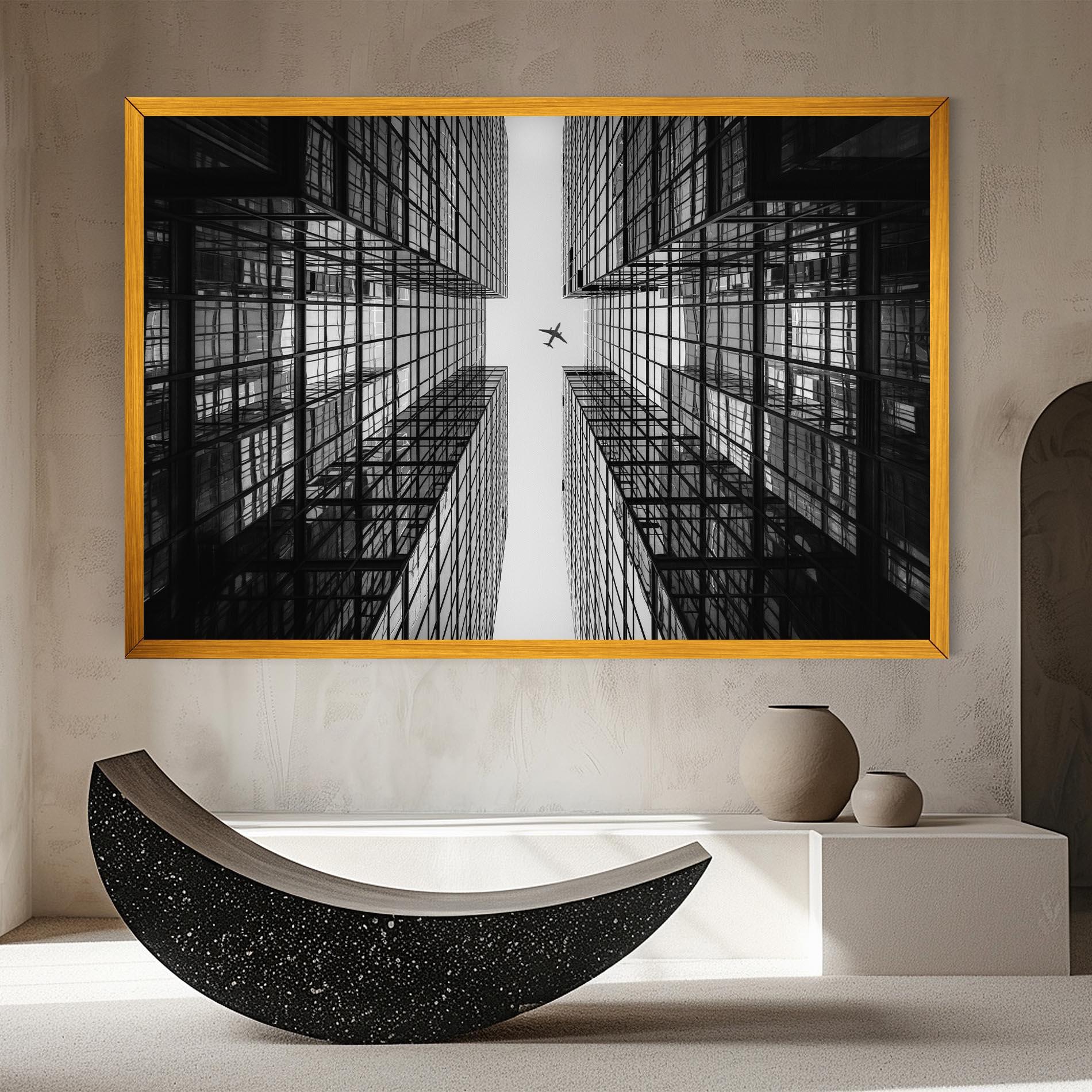 Tablou Canvas Plane Grey Building mockup 8