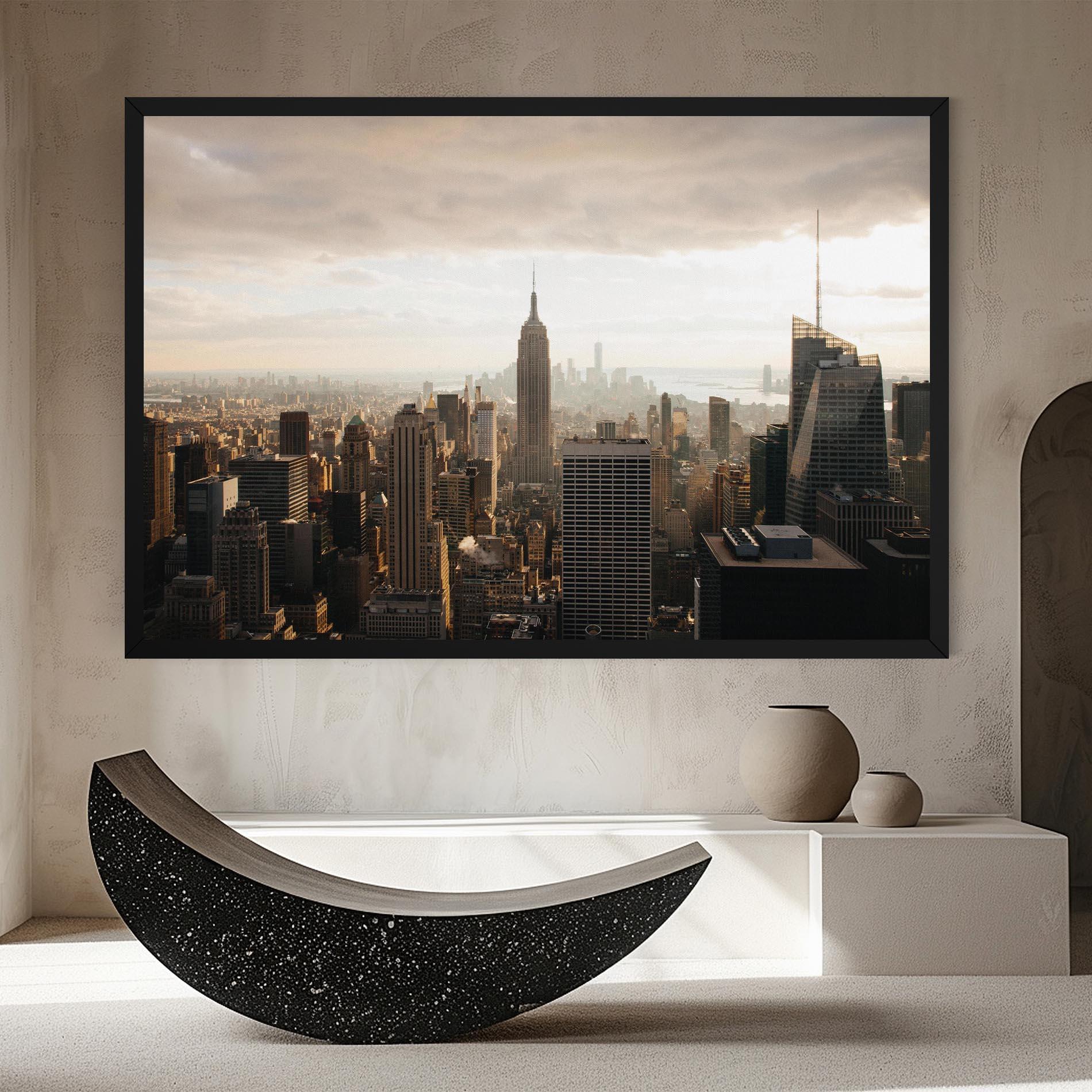 Tablou Canvas Grey Cloud Buildings mockup 8