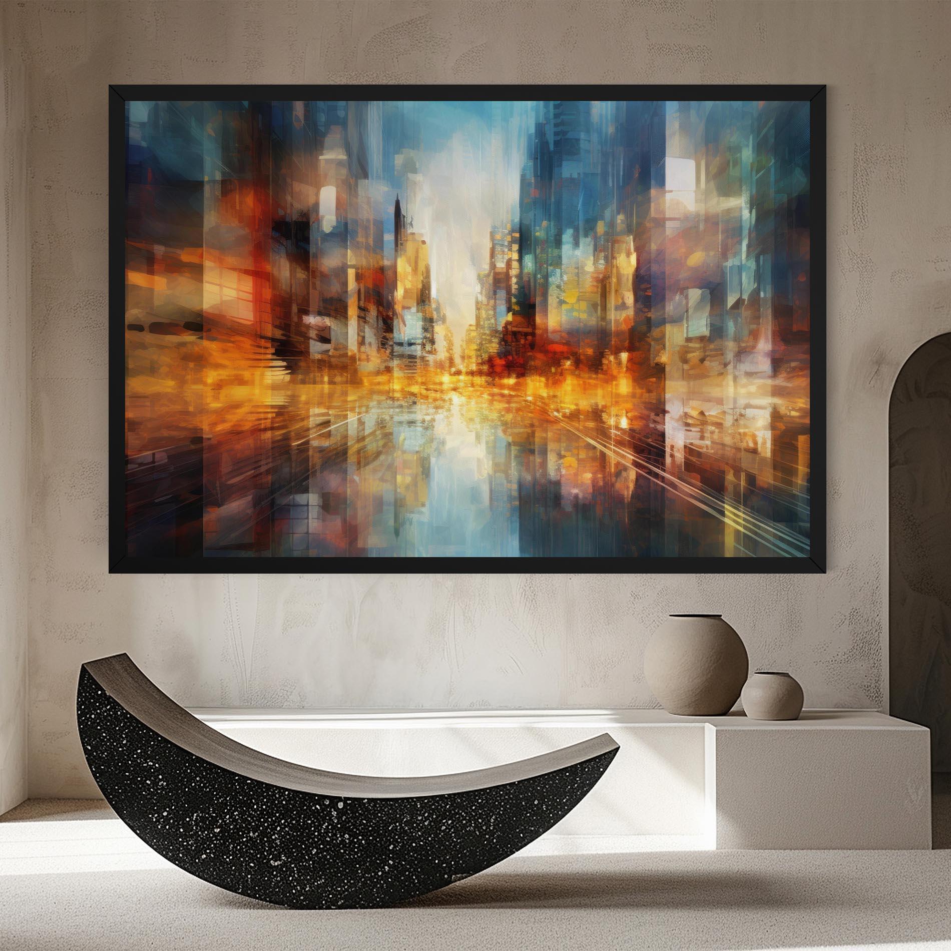 Tablou Canvas Orange Lights City mockup 8