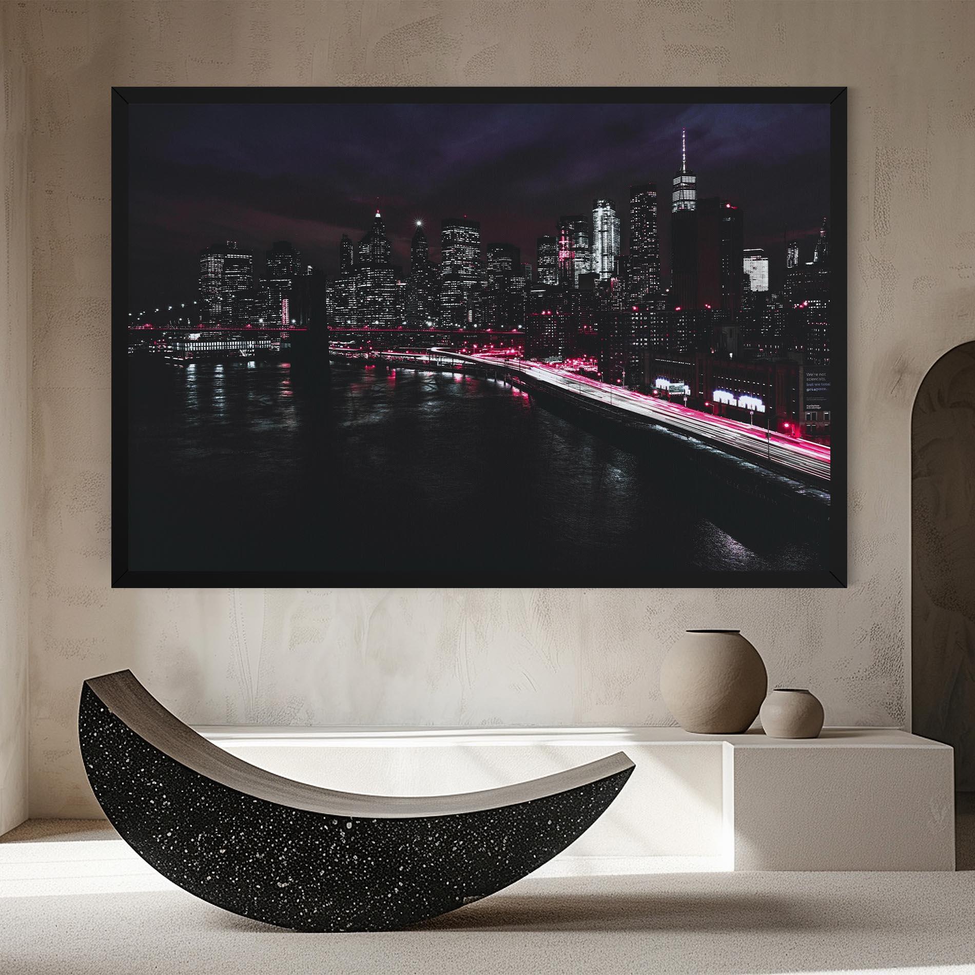 Tablou Canvas Pink Light City mockup 8