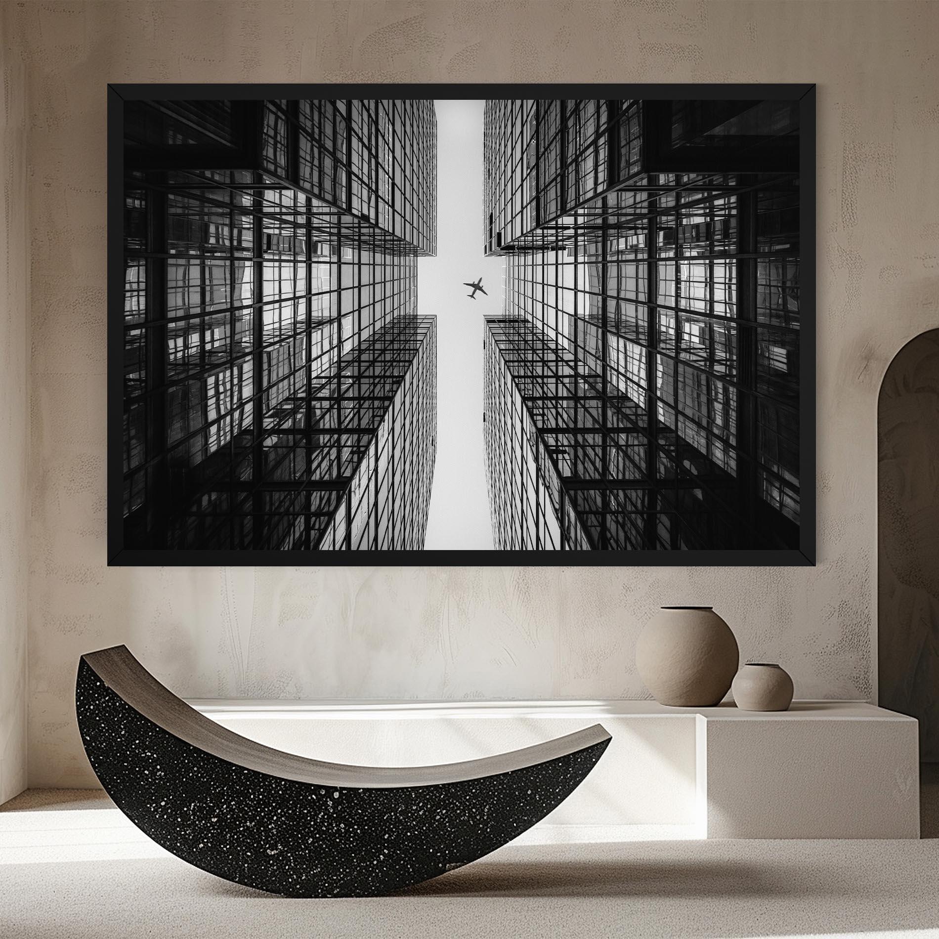 Tablou Canvas Plane Grey Building mockup 8