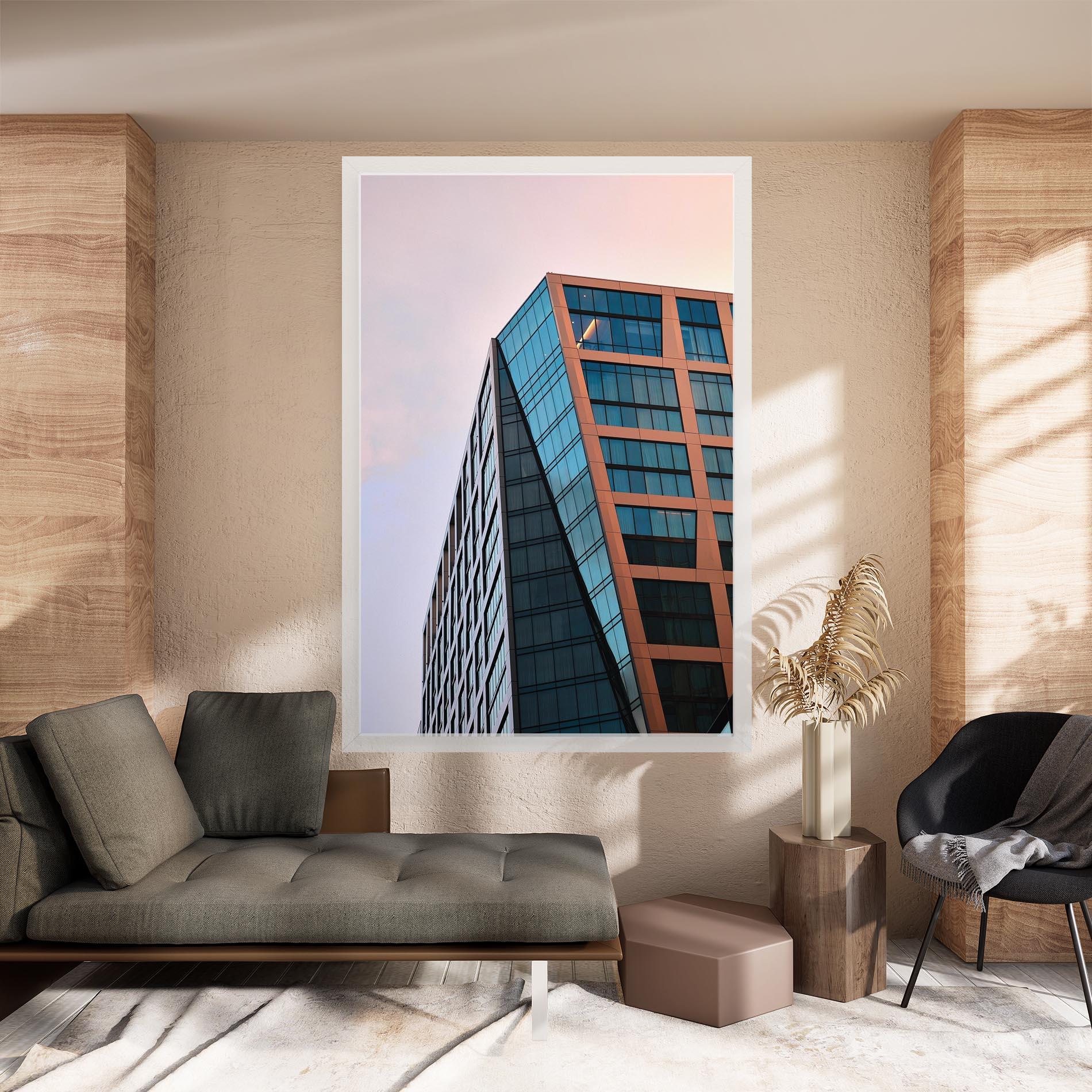 Tablou Canvas Blue Glass Building mockup 8