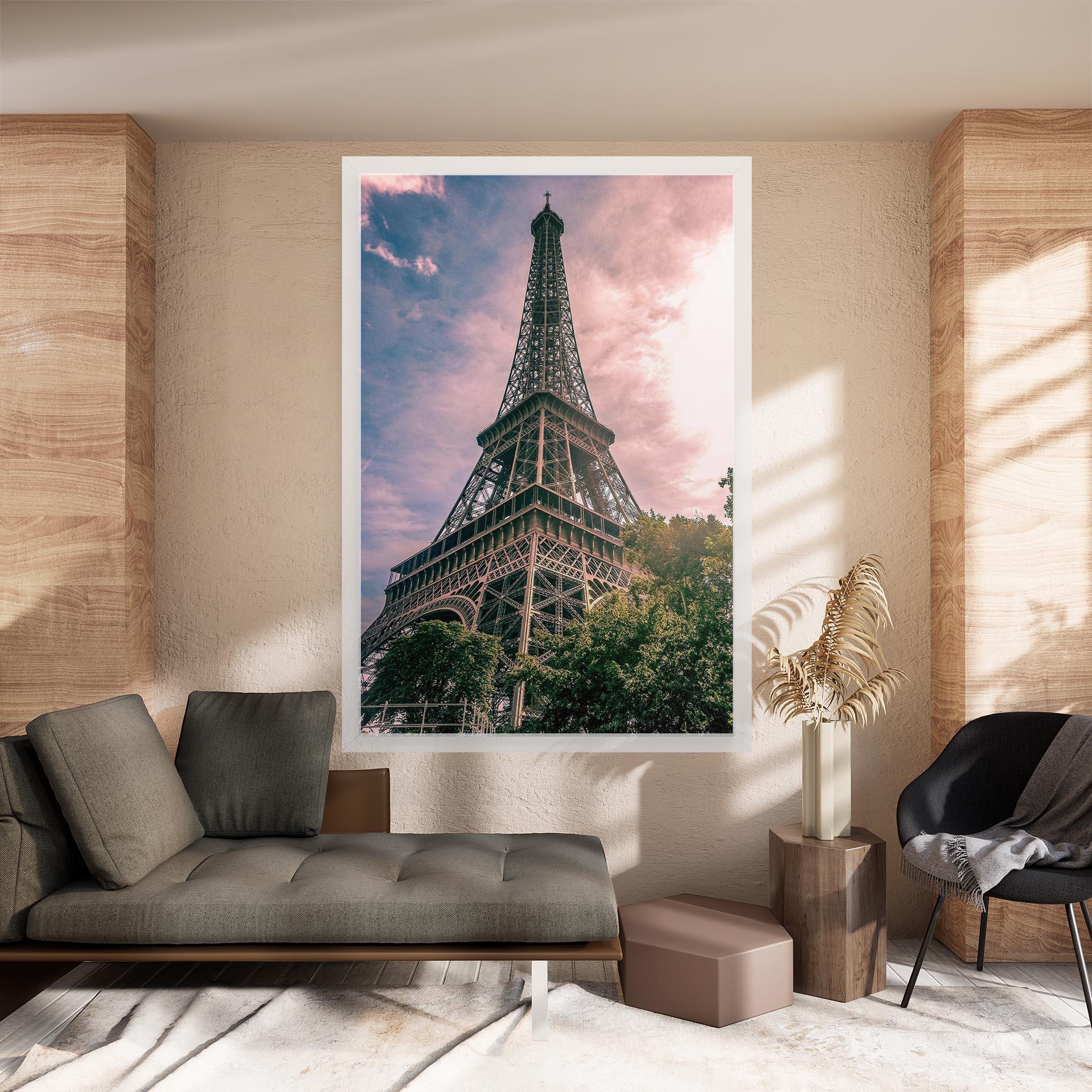 Tablou Canvas Eiffel Under Pink Sky mockup 8