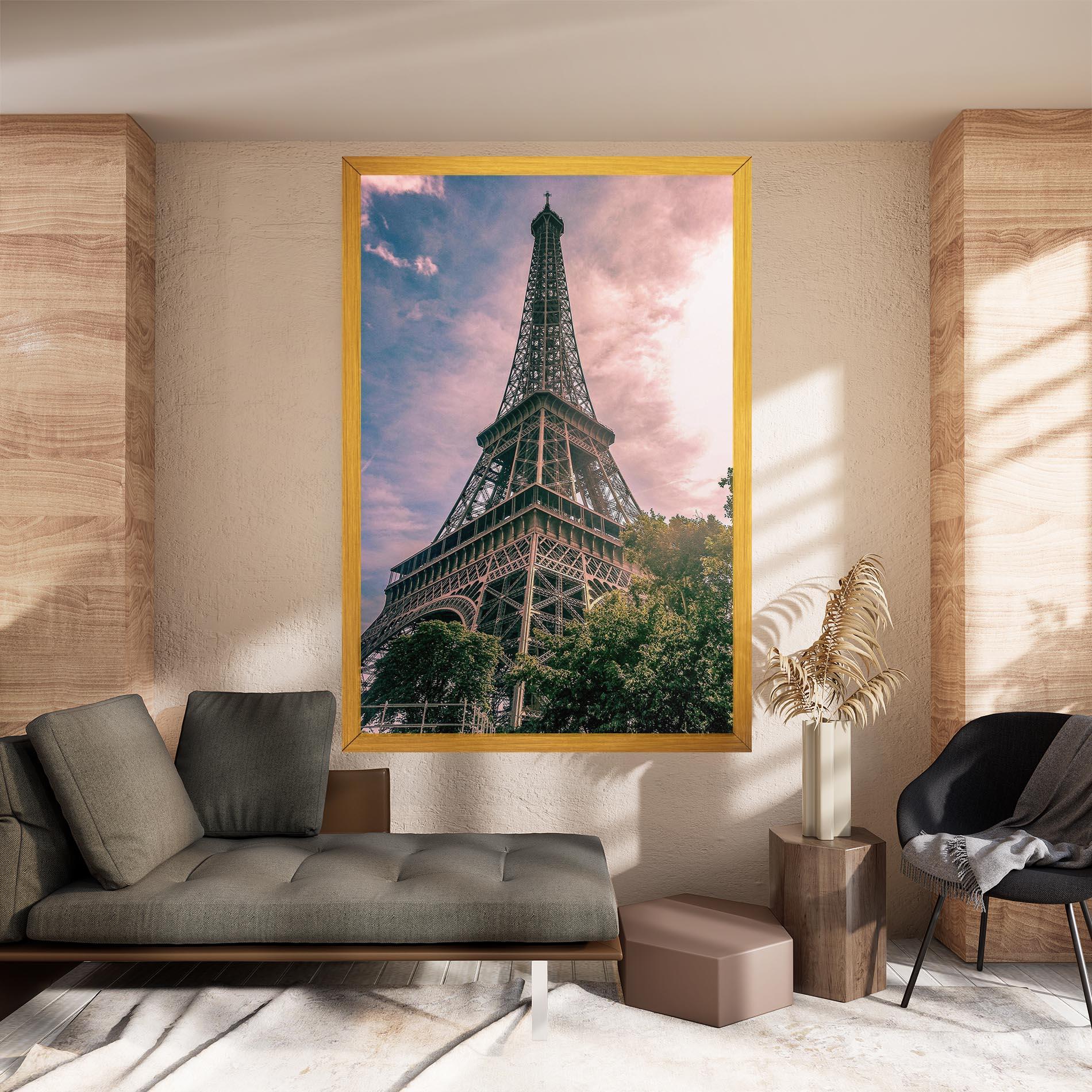 Tablou Canvas Eiffel Under Pink Sky mockup 8