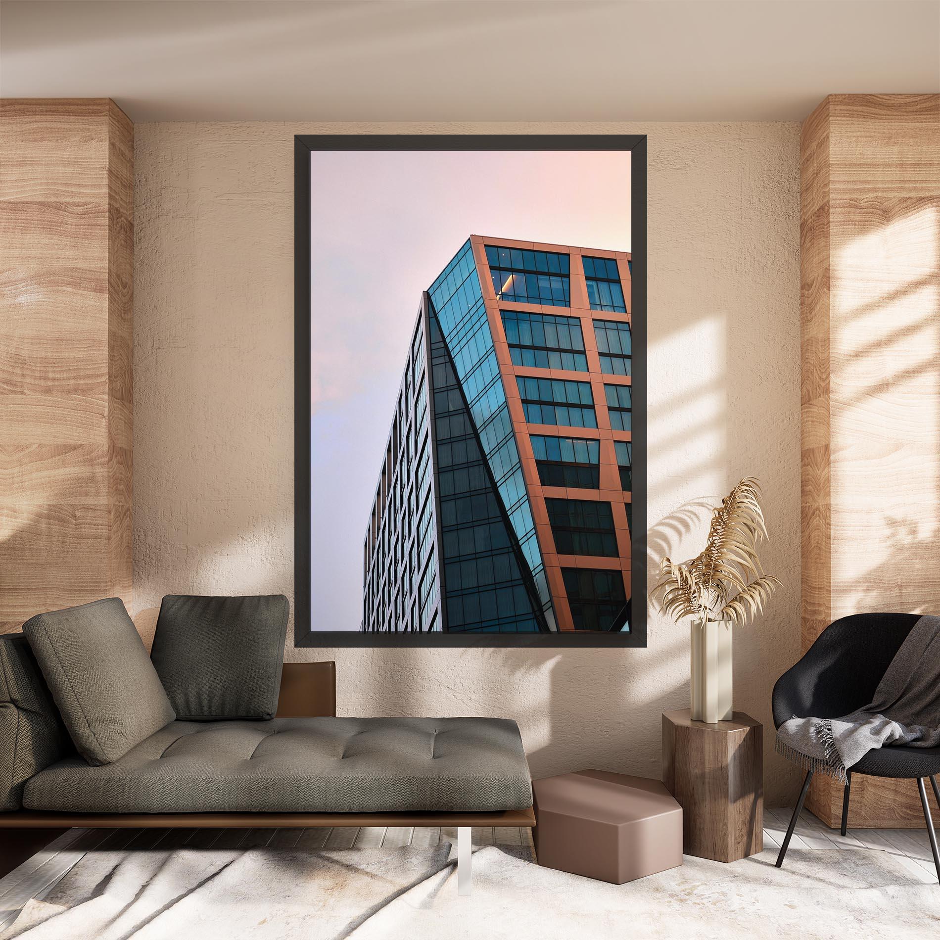 Tablou Canvas Blue Glass Building mockup 8