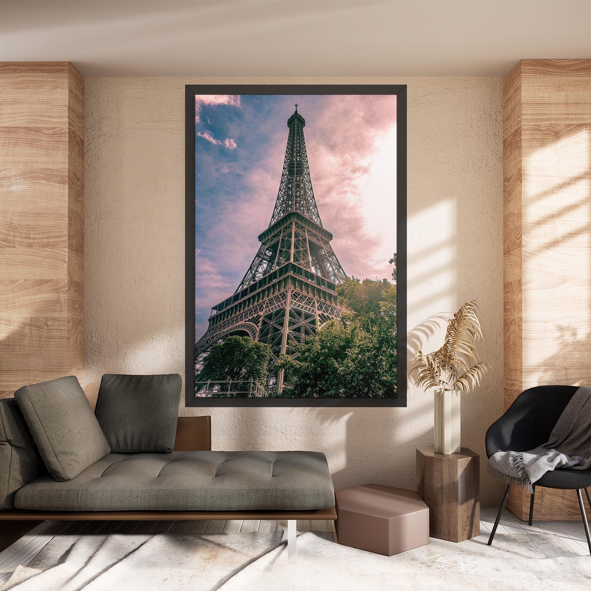 Tablou Canvas Eiffel Under Pink Sky mockup 8
