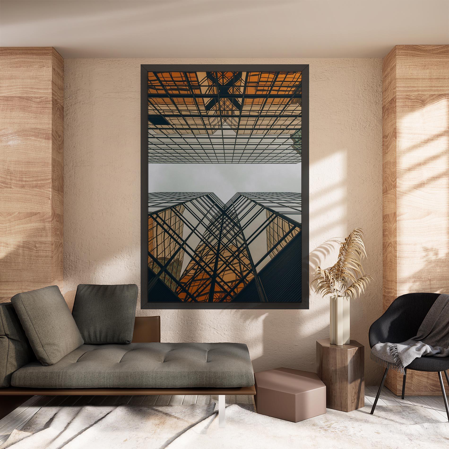 Tablou Canvas Orange Glass Building mockup 8