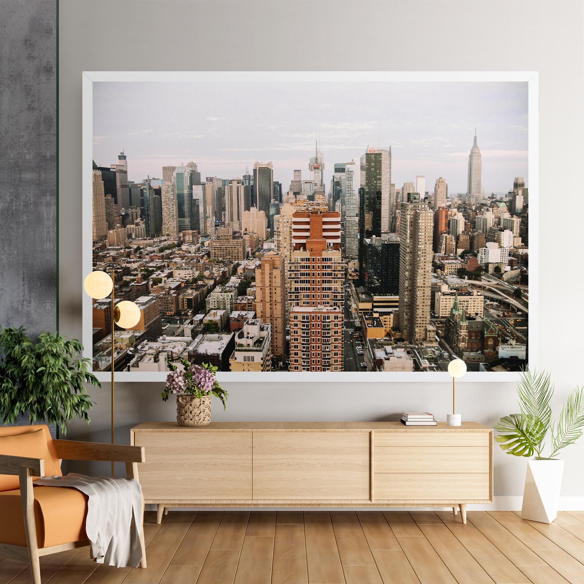 Cream Orange Building mockup 9