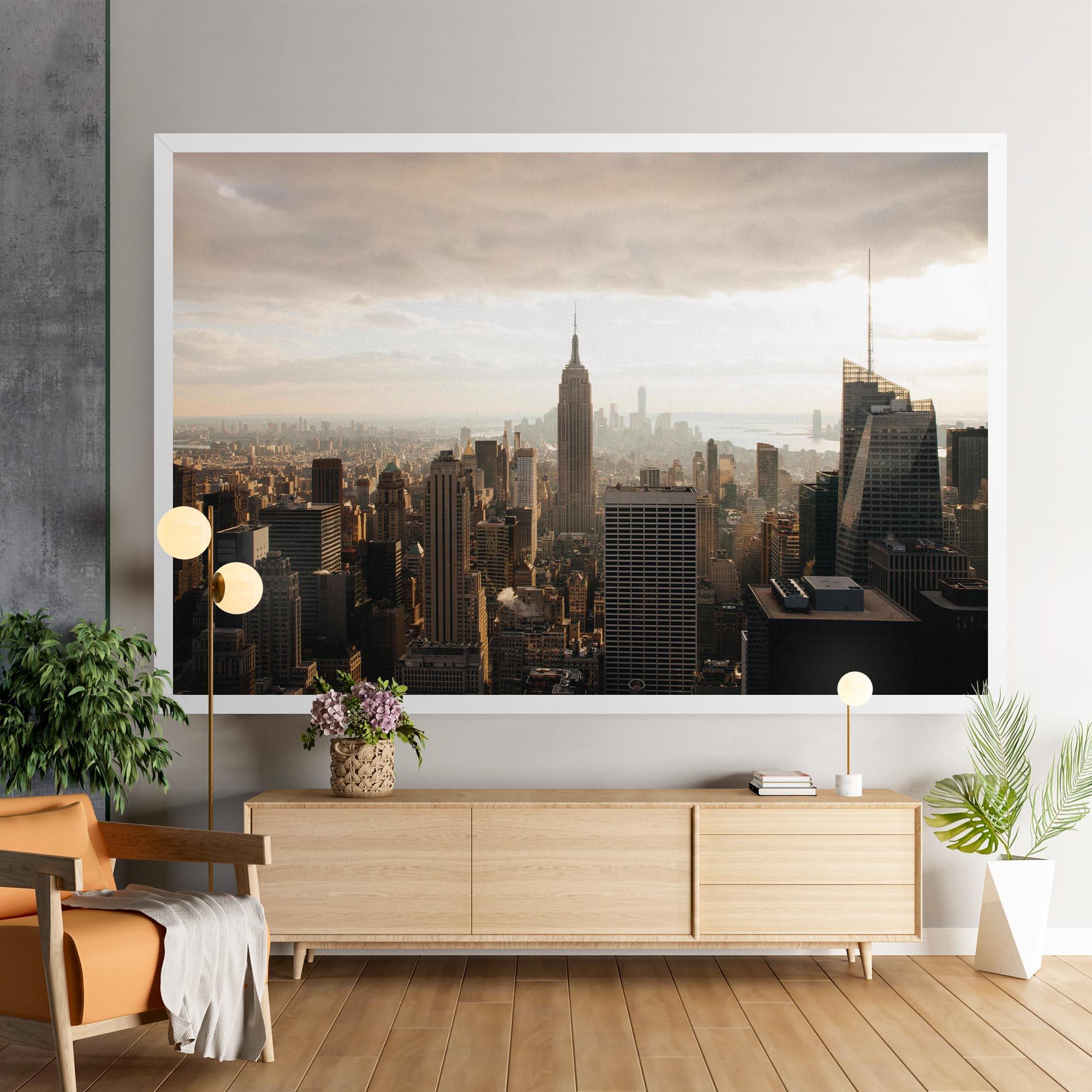 Tablou Canvas Grey Cloud Buildings mockup 9