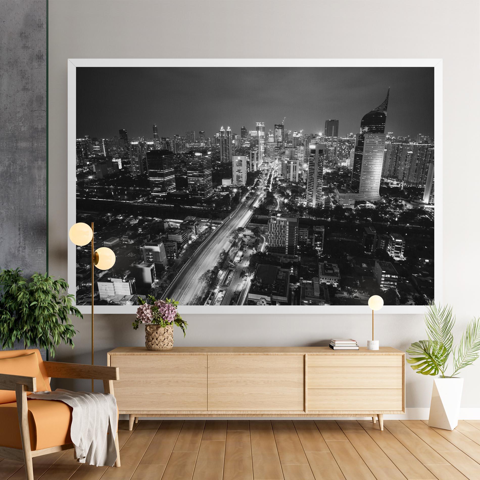 Tablou Canvas Grey Lights City mockup 9