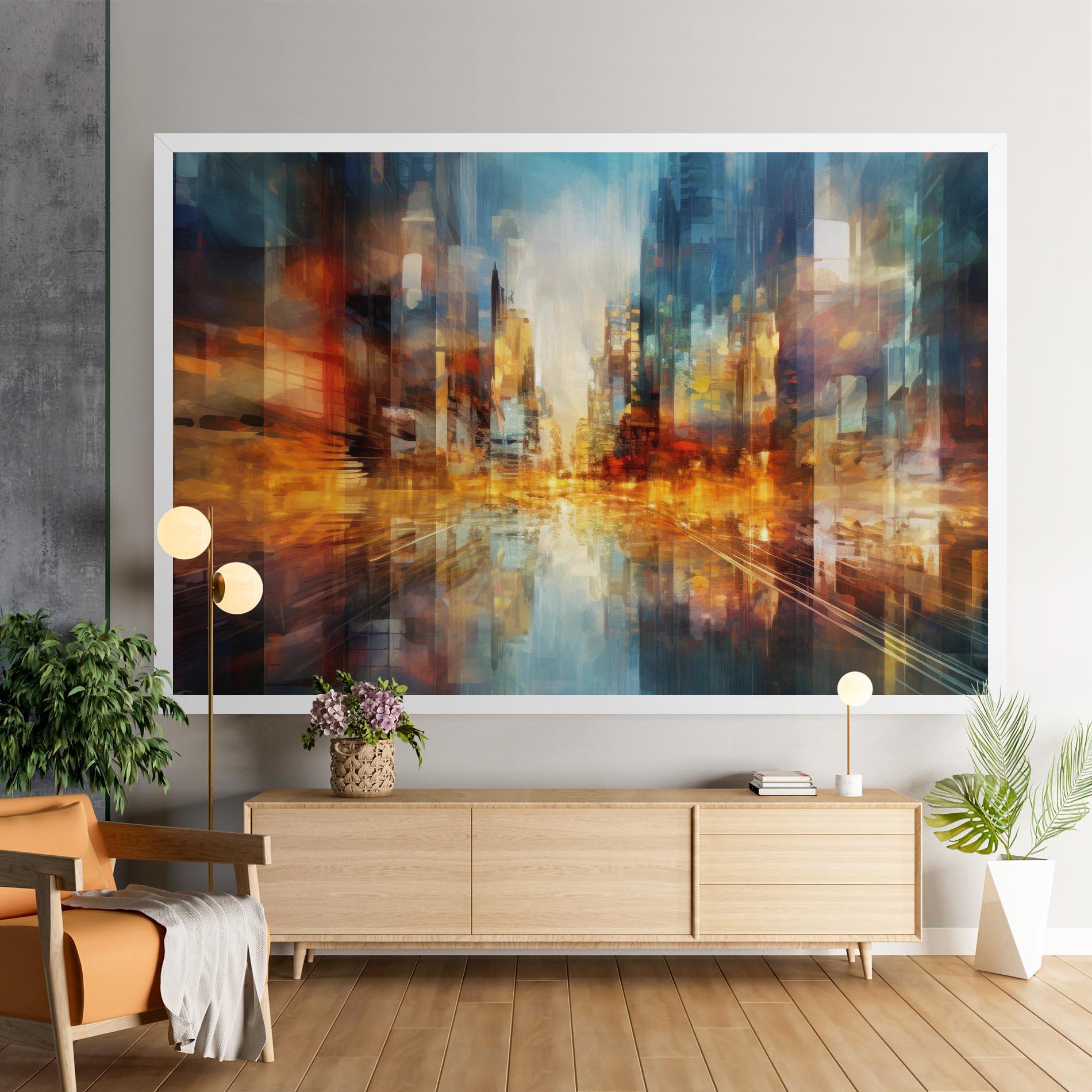 Tablou Canvas Orange Lights City mockup 9