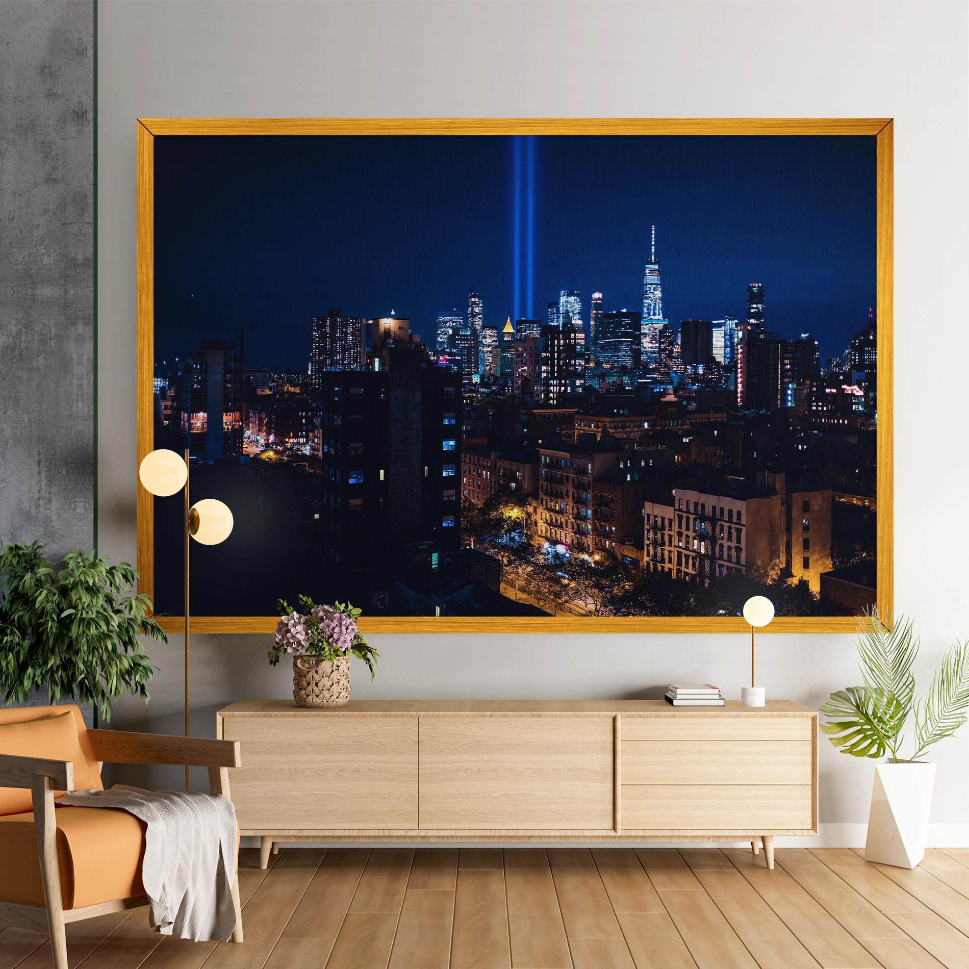Tablou Canvas Blue Light City mockup 9