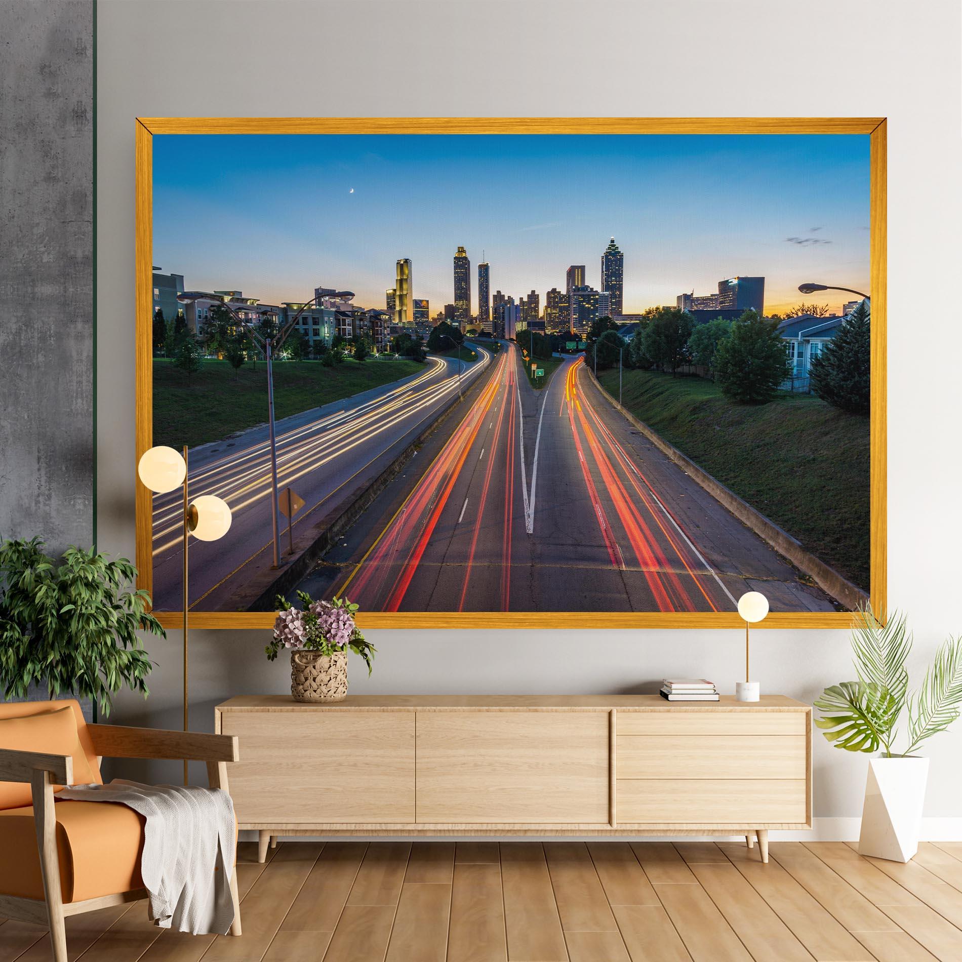 Tablou Canvas Car Lights City mockup 9