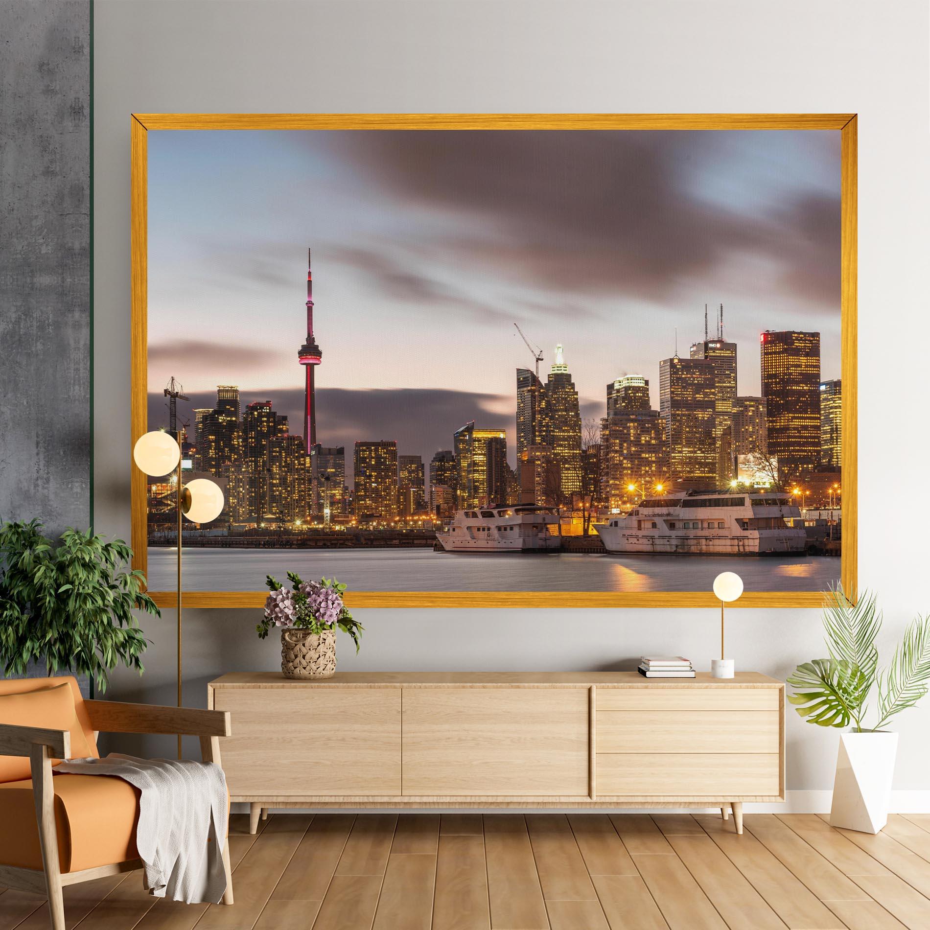 Tablou Canvas Gold Light City mockup 9