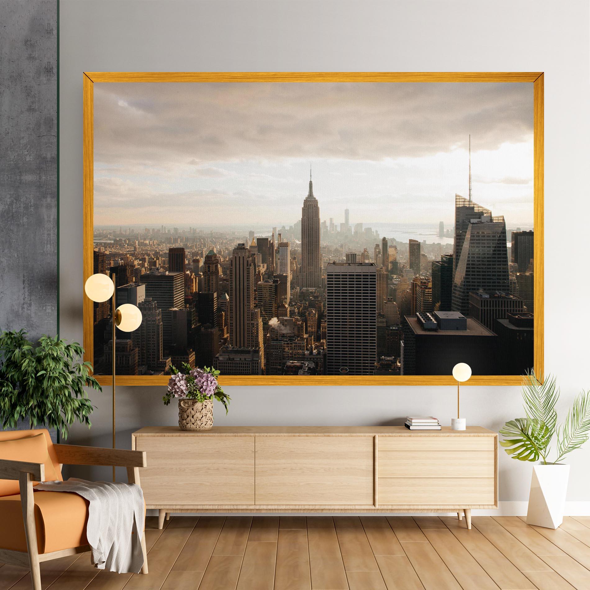 Tablou Canvas Grey Cloud Buildings mockup 9