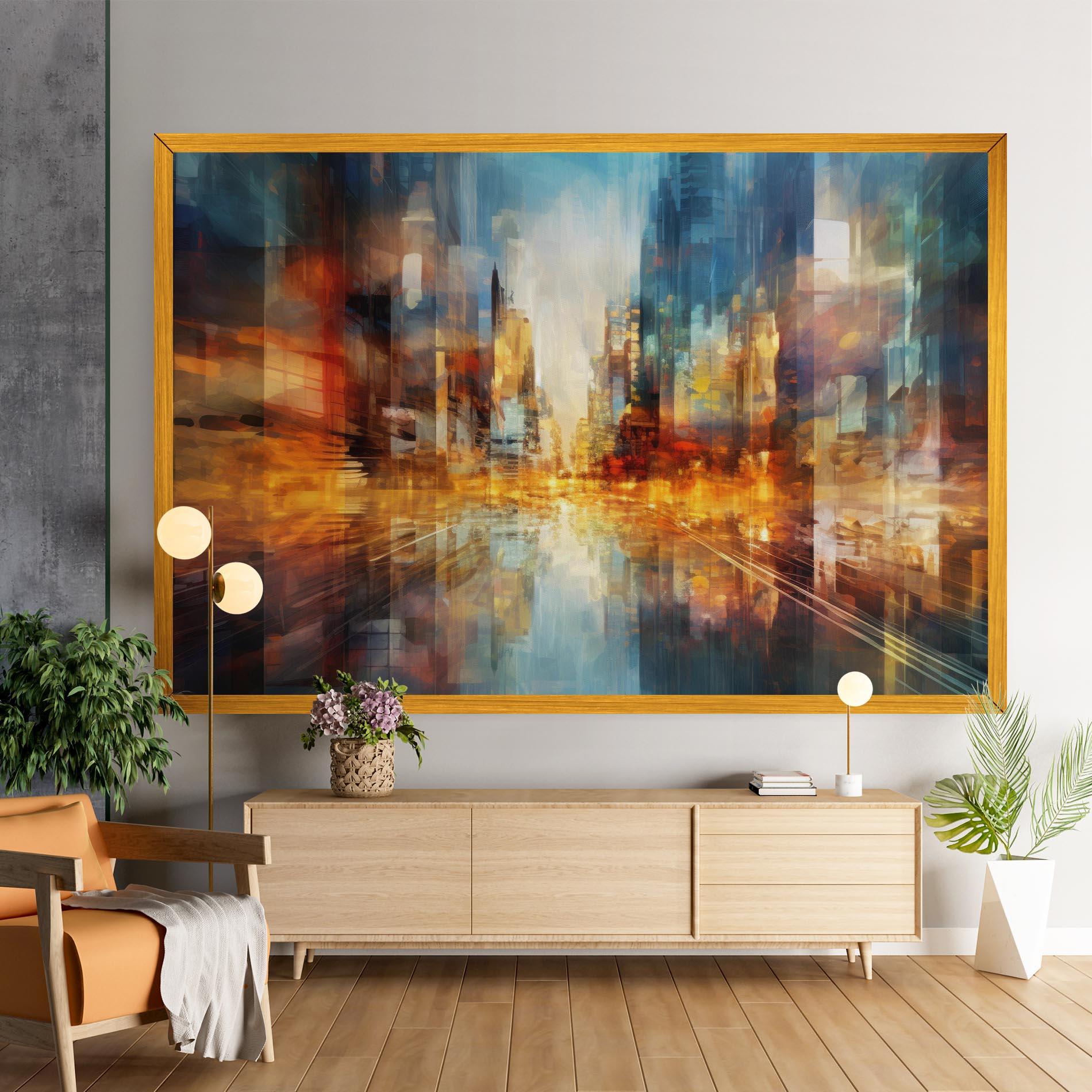 Tablou Canvas Orange Lights City mockup 9