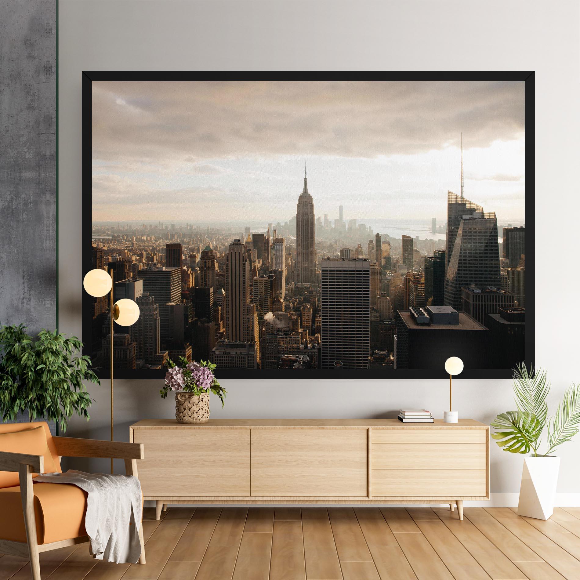 Tablou Canvas Grey Cloud Buildings mockup 9