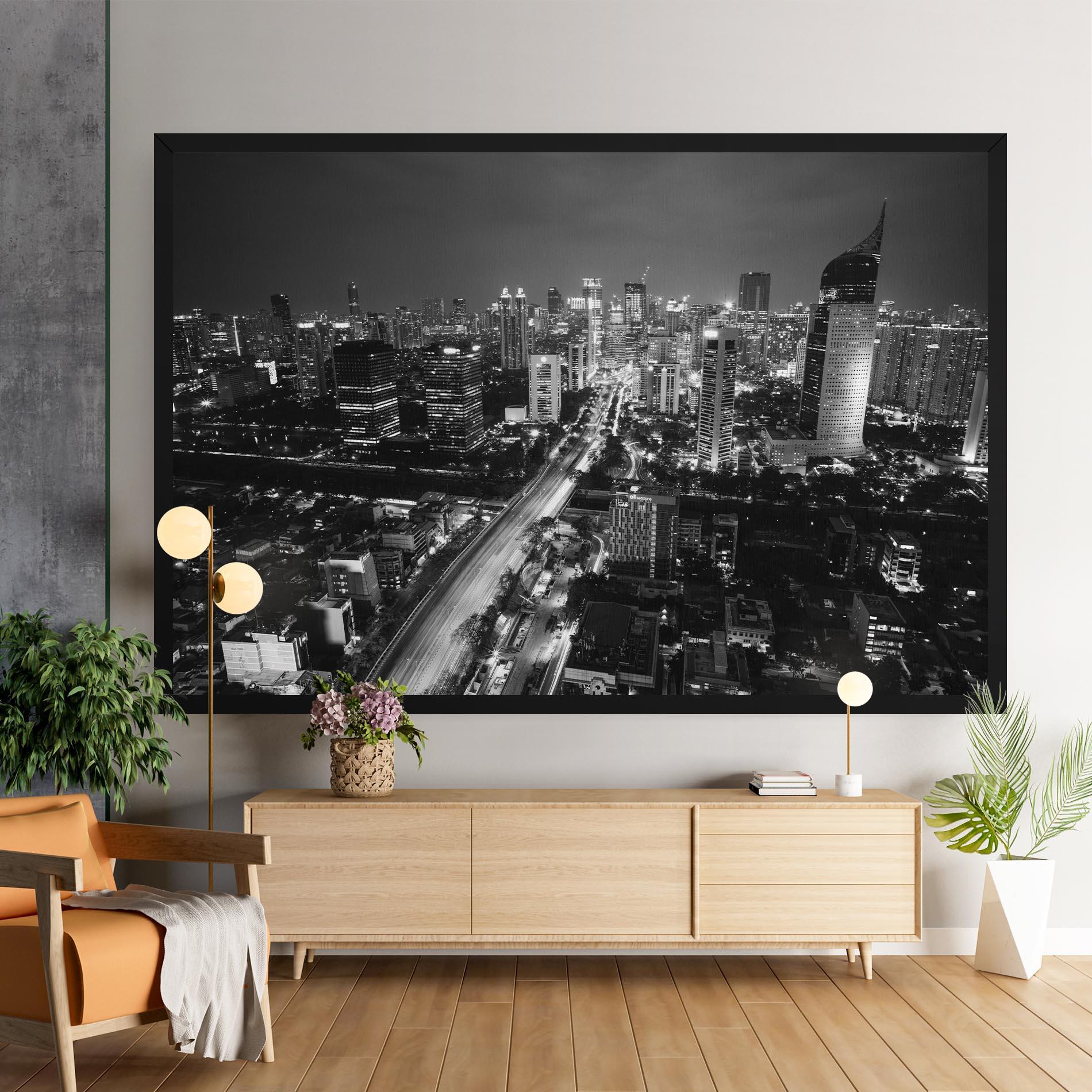 Tablou Canvas Grey Lights City mockup 9
