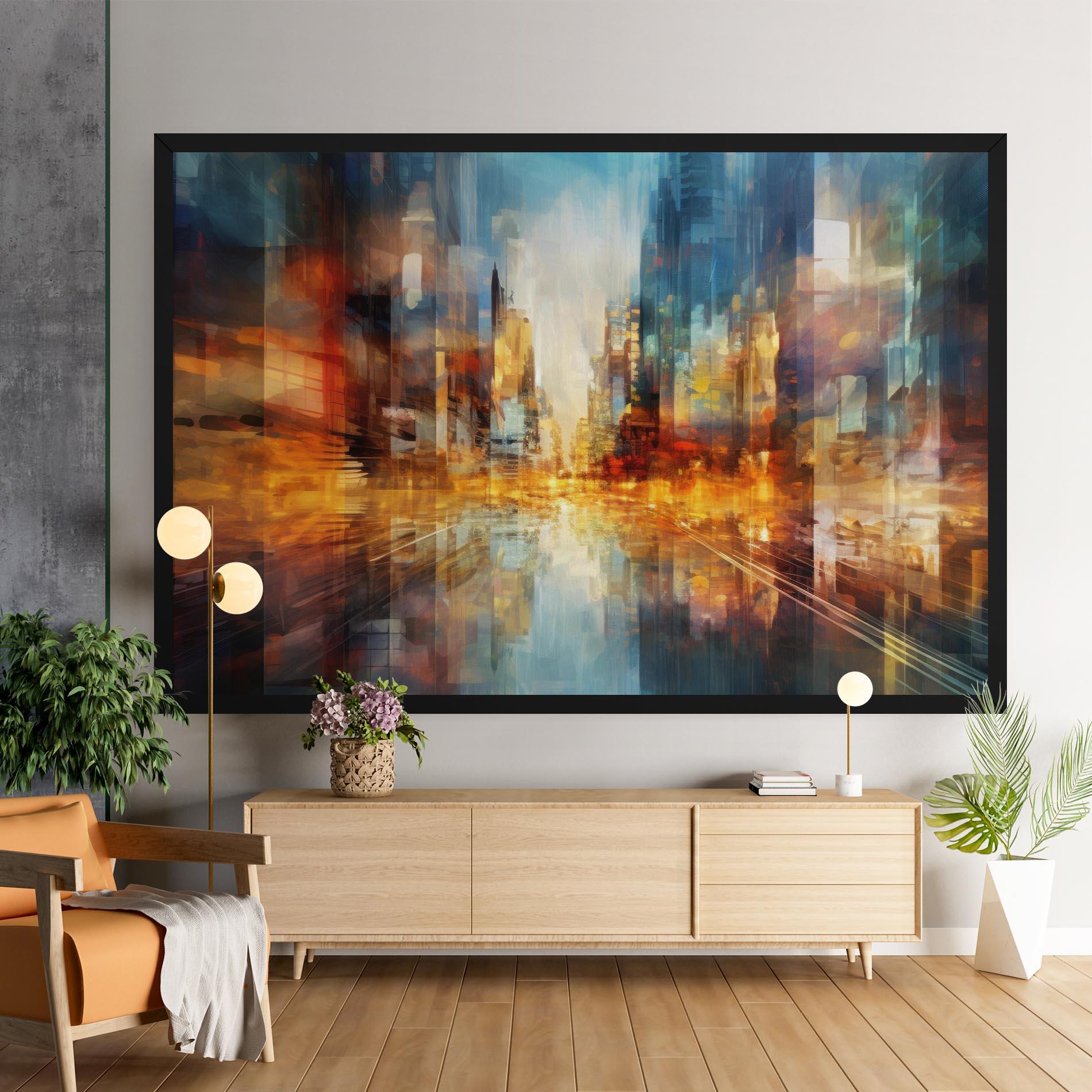 Tablou Canvas Orange Lights City mockup 9