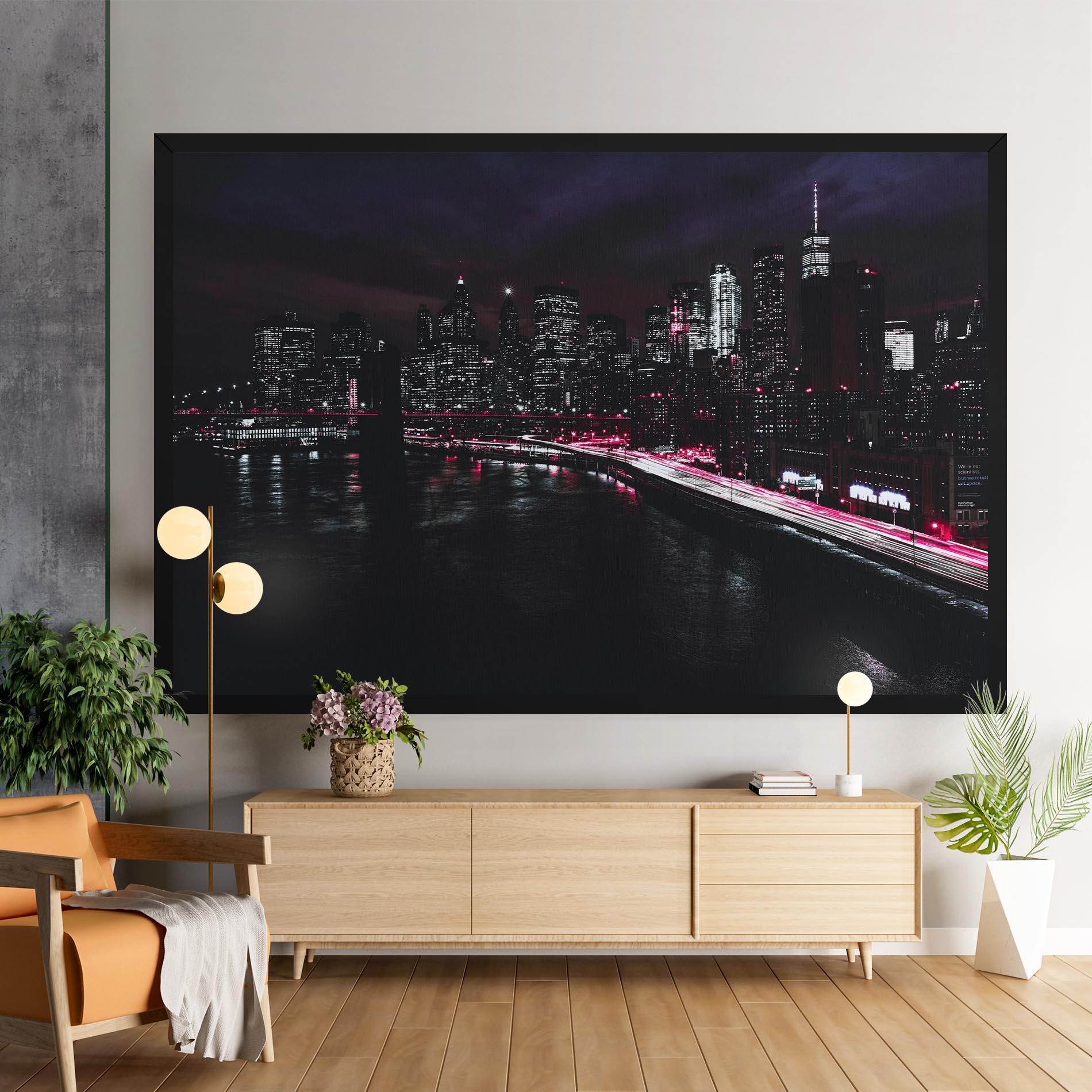 Tablou Canvas Pink Light City mockup 9