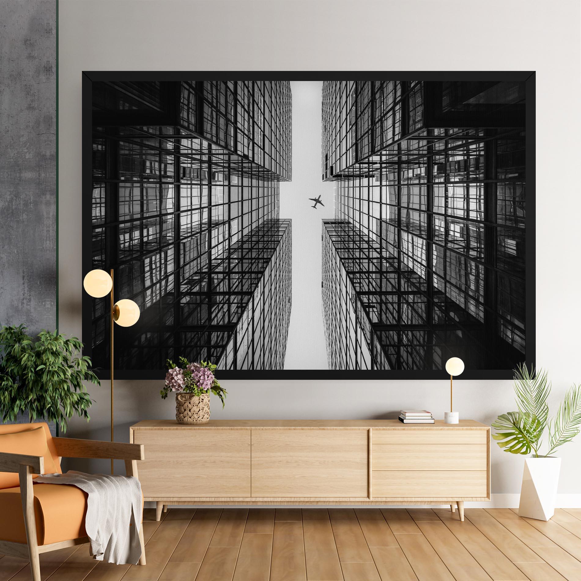 Tablou Canvas Plane Grey Building mockup 9