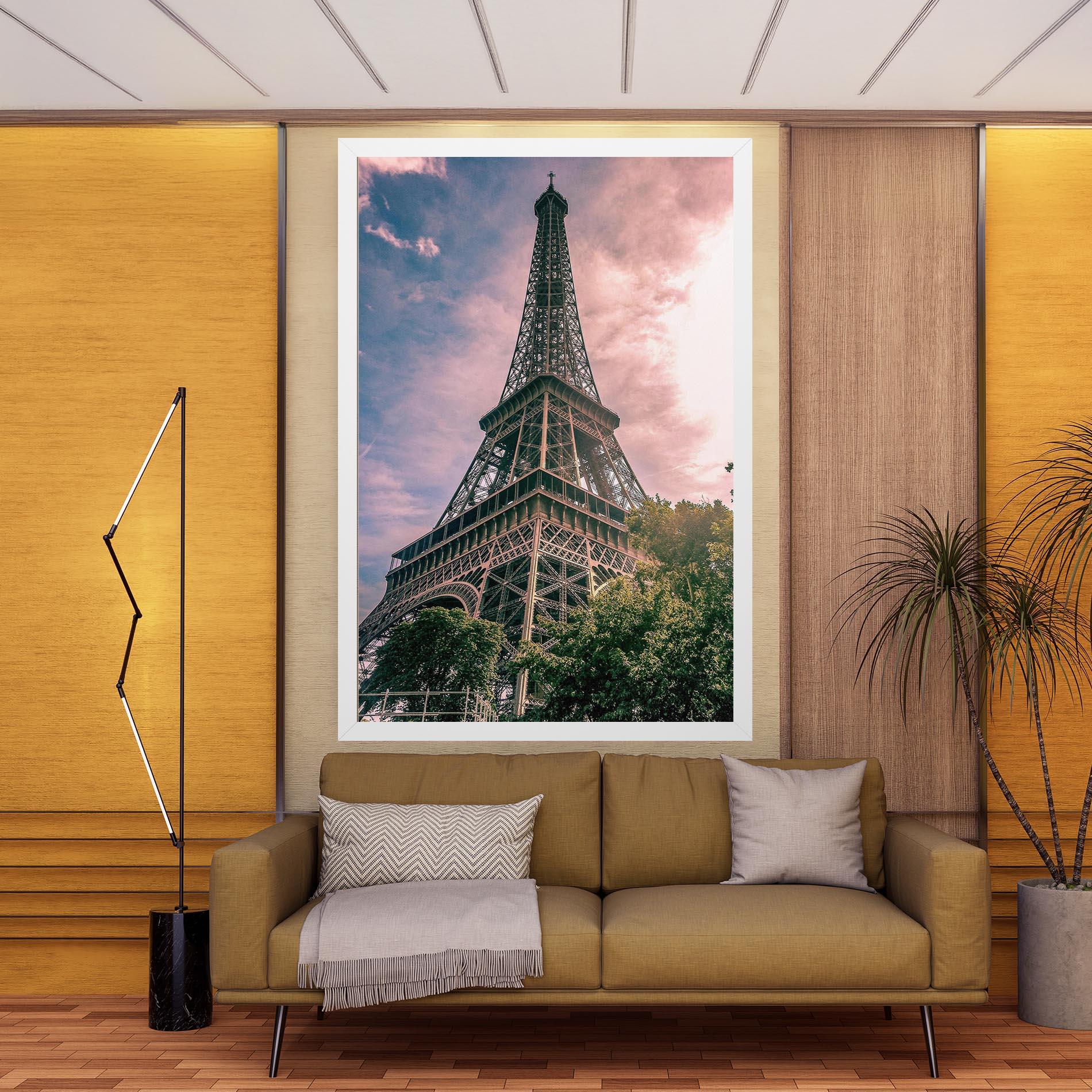 Tablou Canvas Eiffel Under Pink Sky mockup 9
