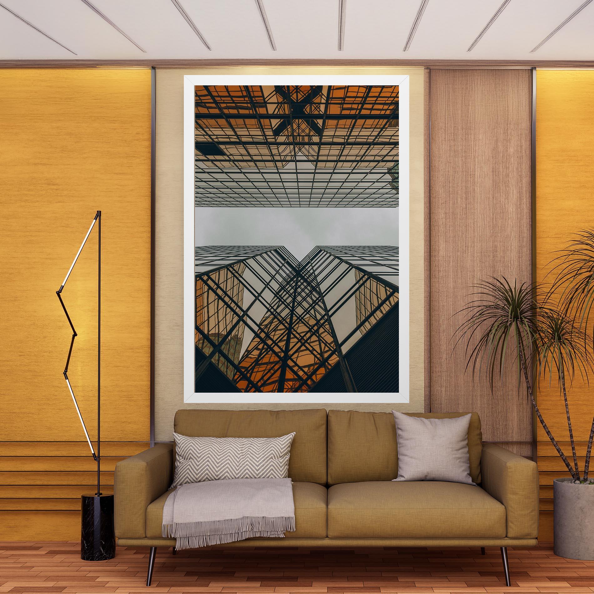 Tablou Canvas Orange Glass Building mockup 9