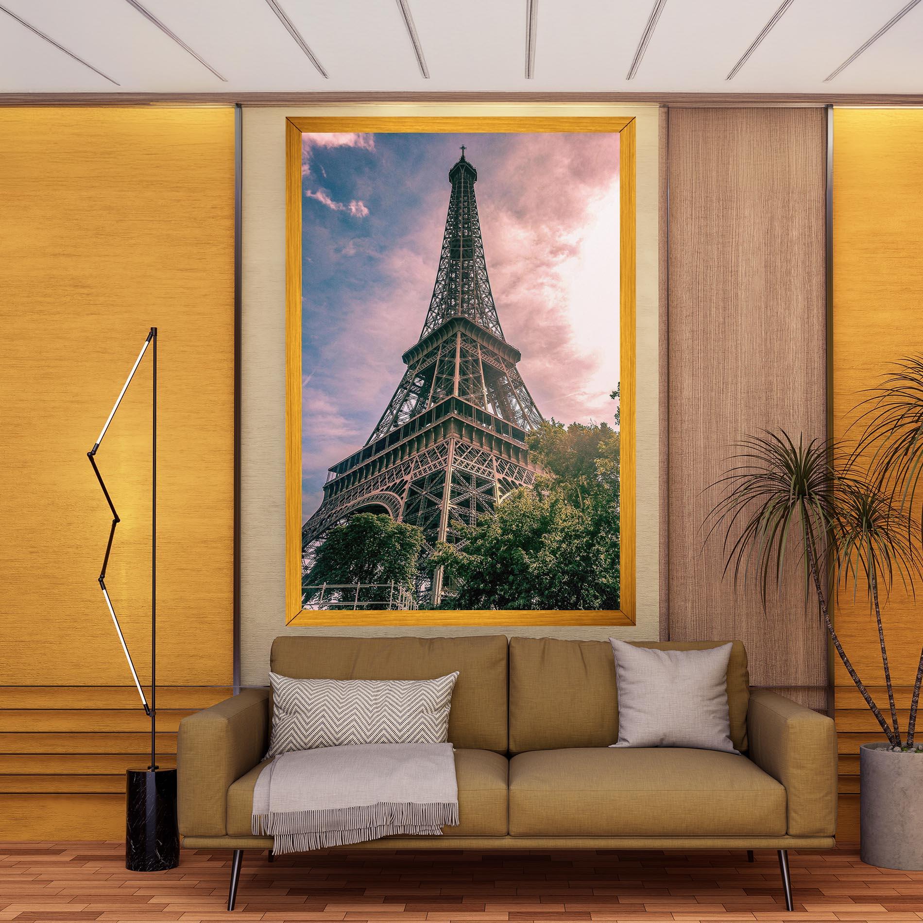 Tablou Canvas Eiffel Under Pink Sky mockup 9