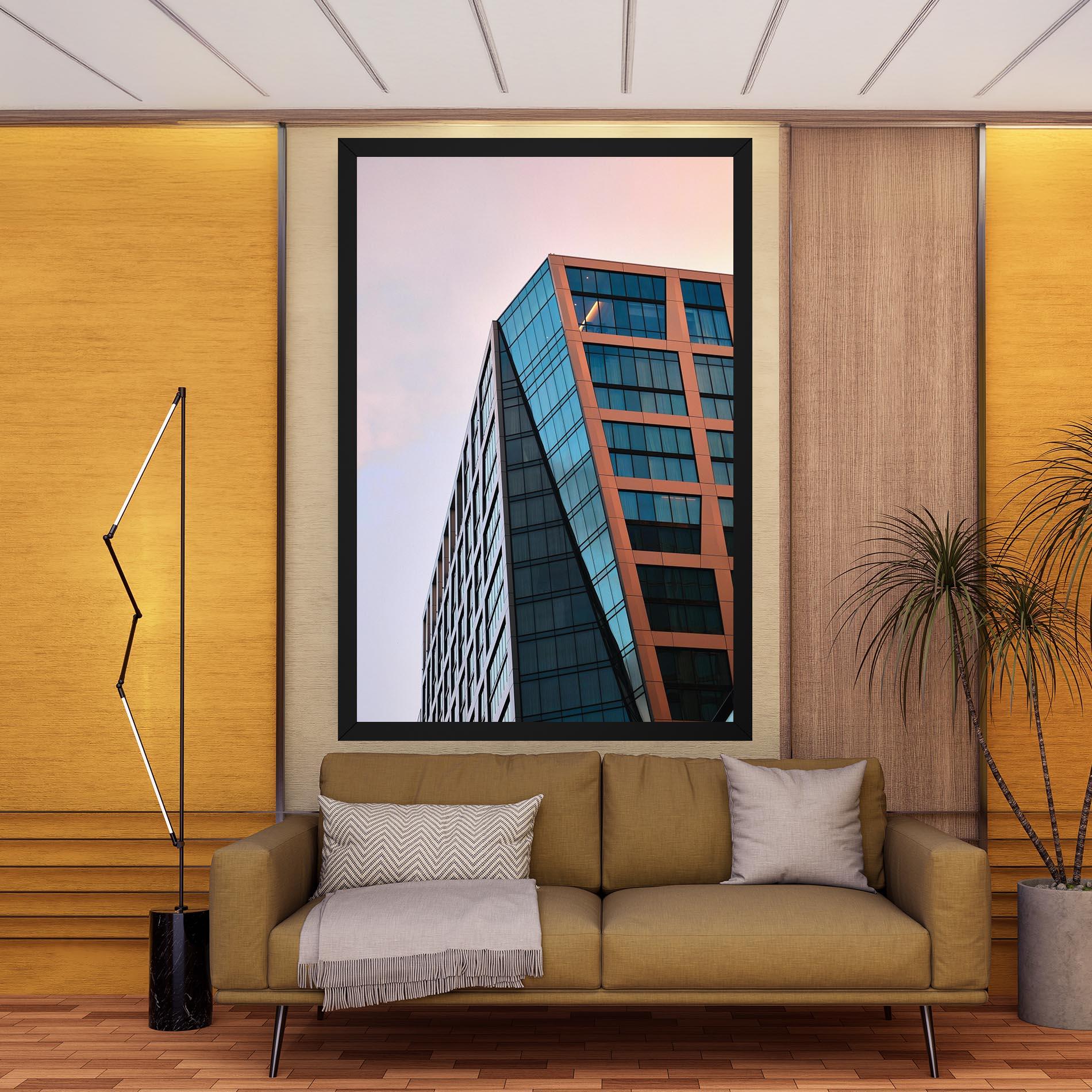 Tablou Canvas Blue Glass Building mockup 9