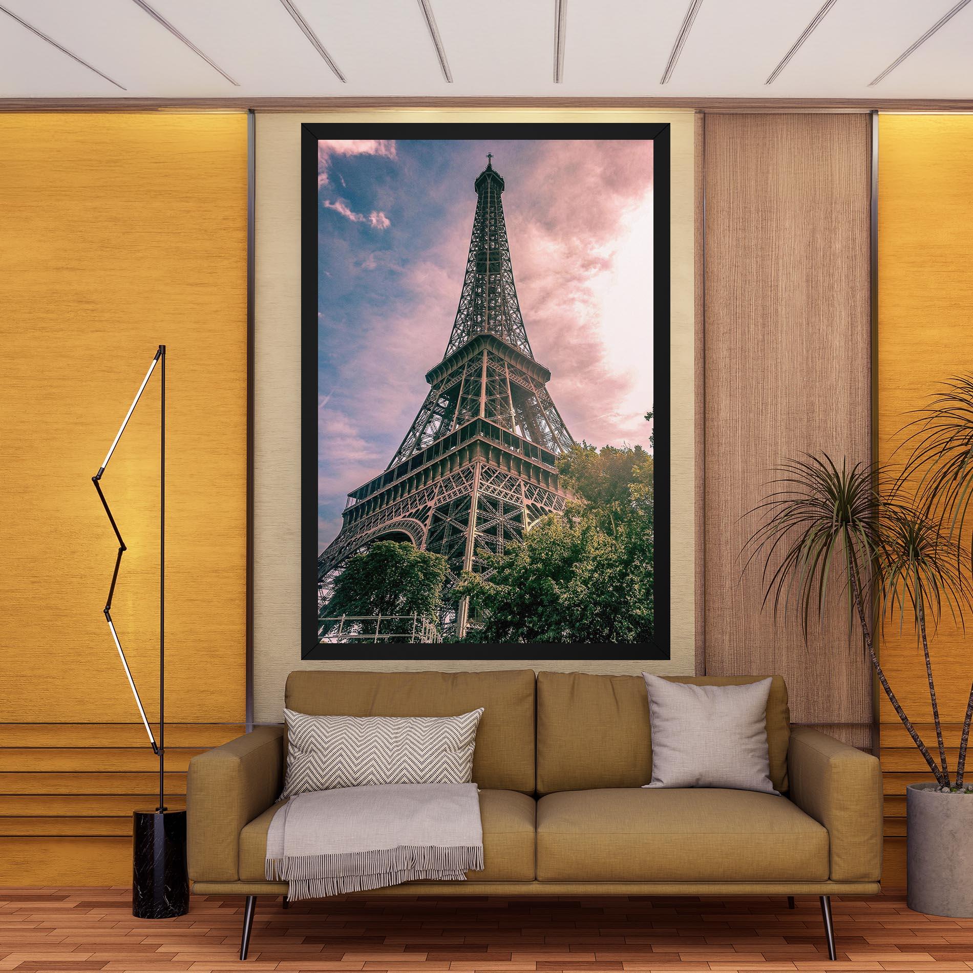 Tablou Canvas Eiffel Under Pink Sky mockup 9