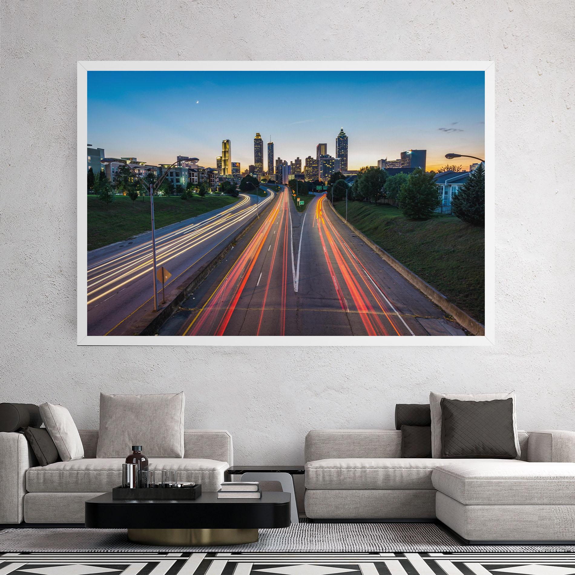 Tablou Canvas Car Lights City mockup 2