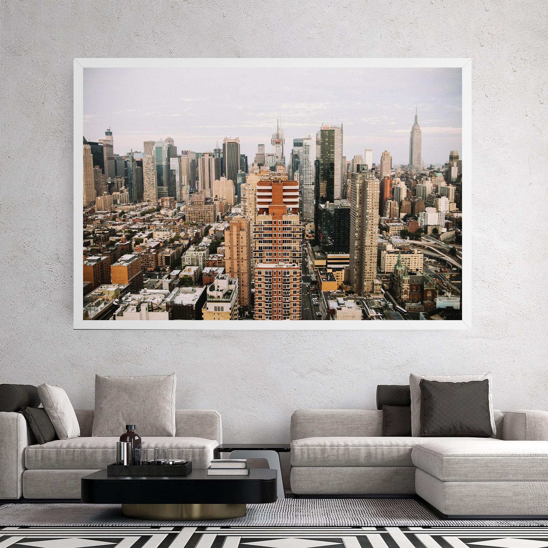 Tablou Canvas Cream Orange Building mockup 2