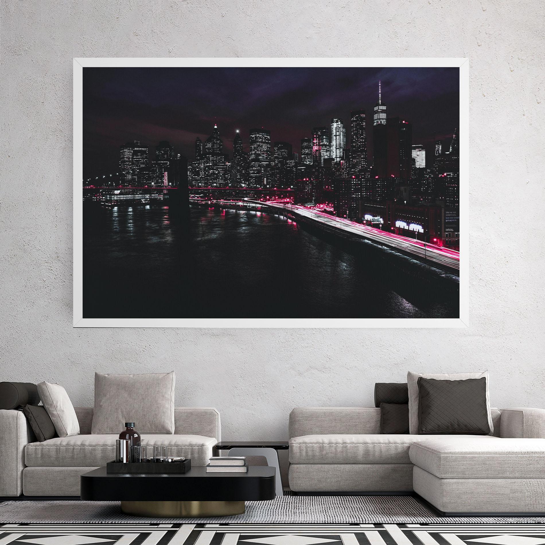 Tablou Canvas Pink Light City mockup 2