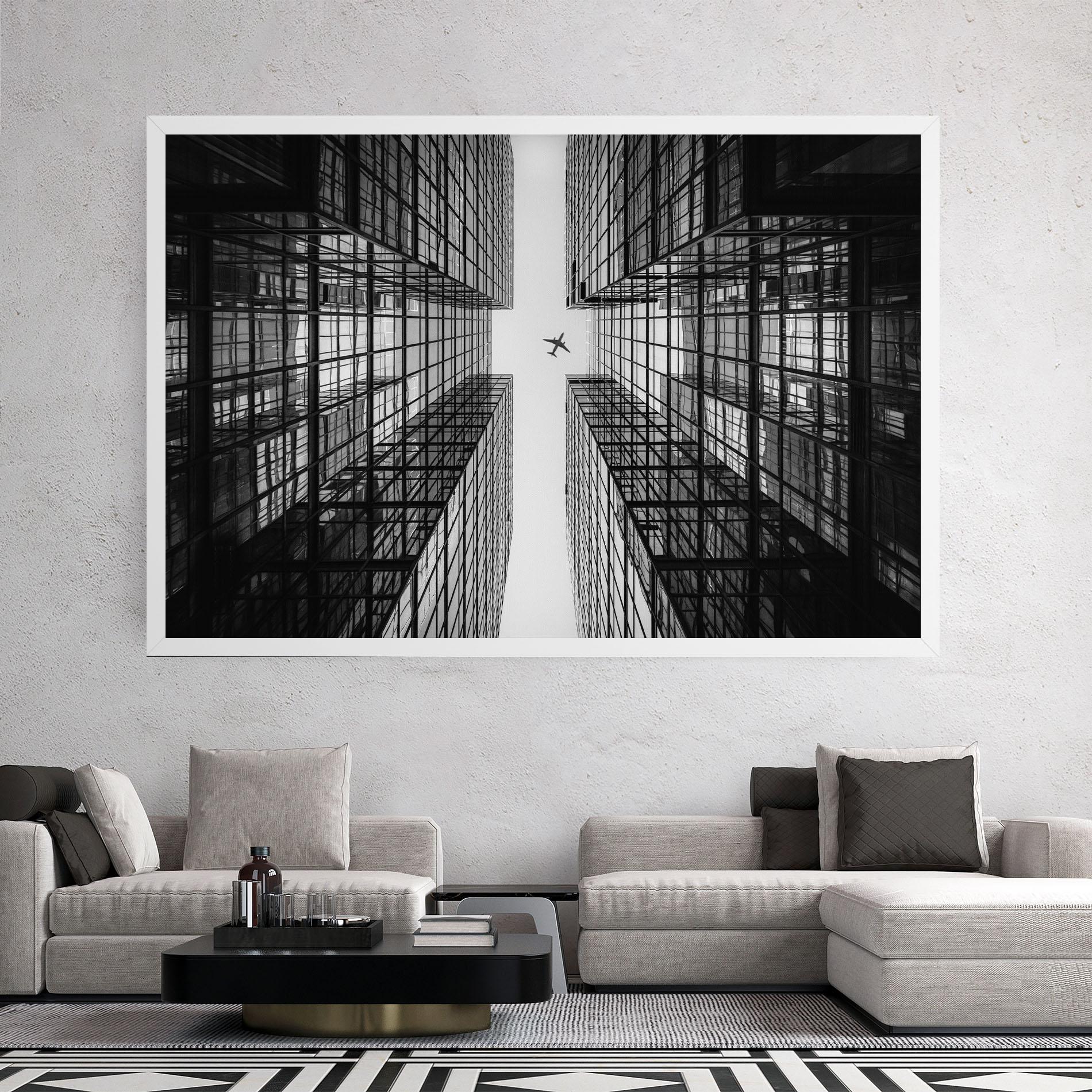 Tablou Canvas Plane Grey Building mockup 2