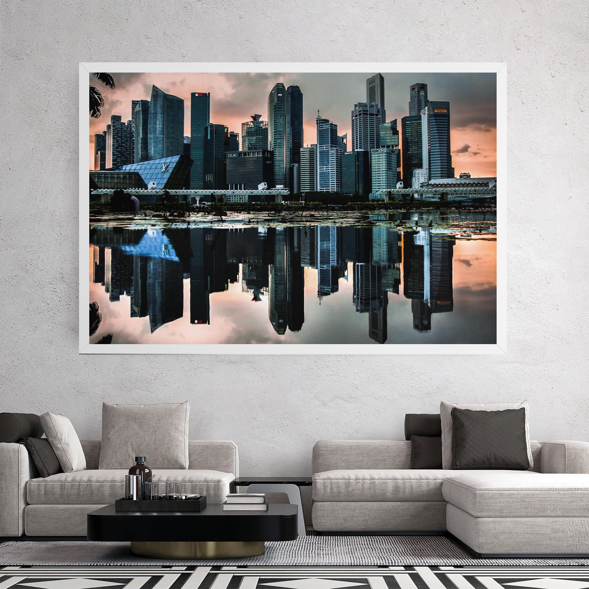 Tablou Canvas Urban Water Reflection mockup 2