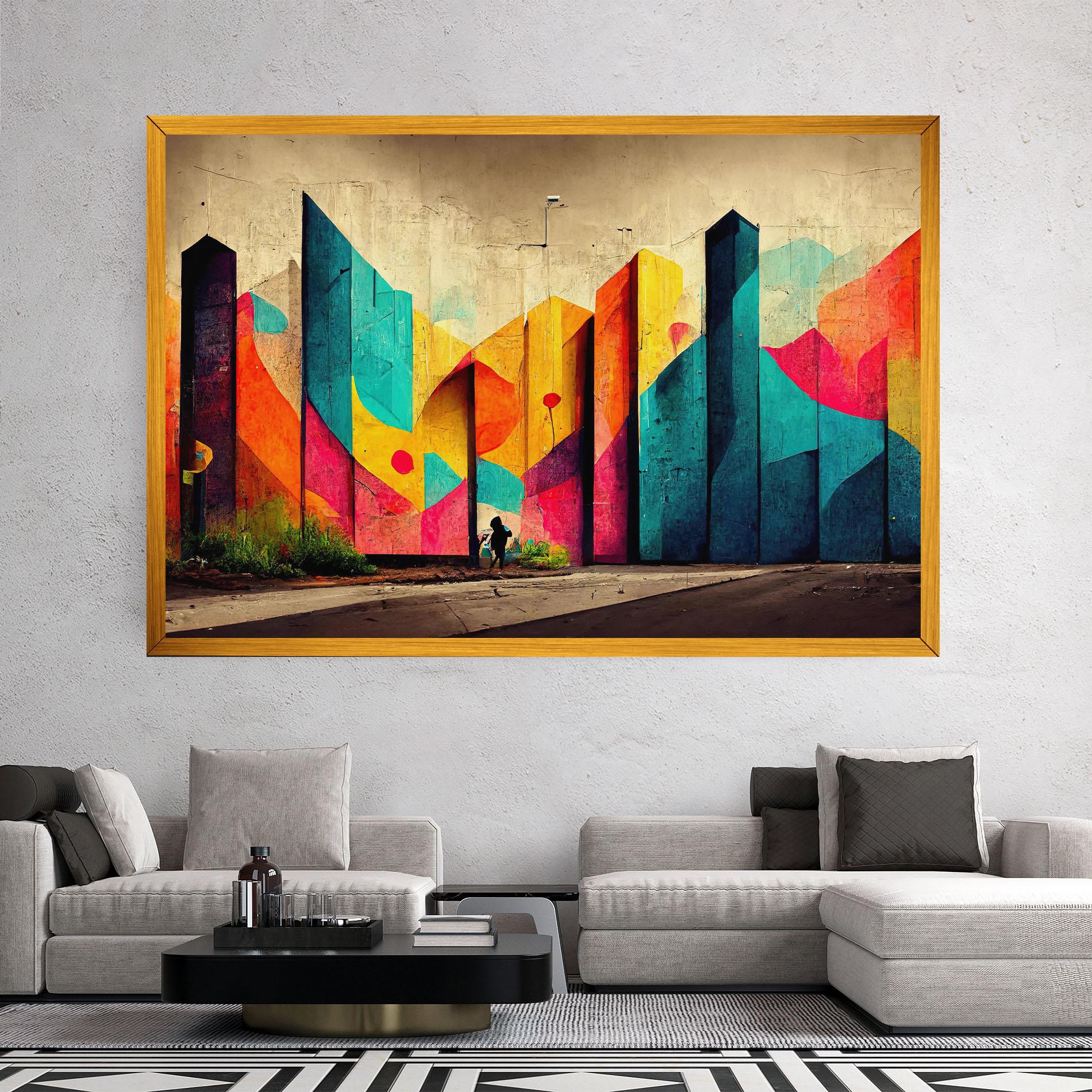 Tablou Canvas Abstract City Color mockup 2