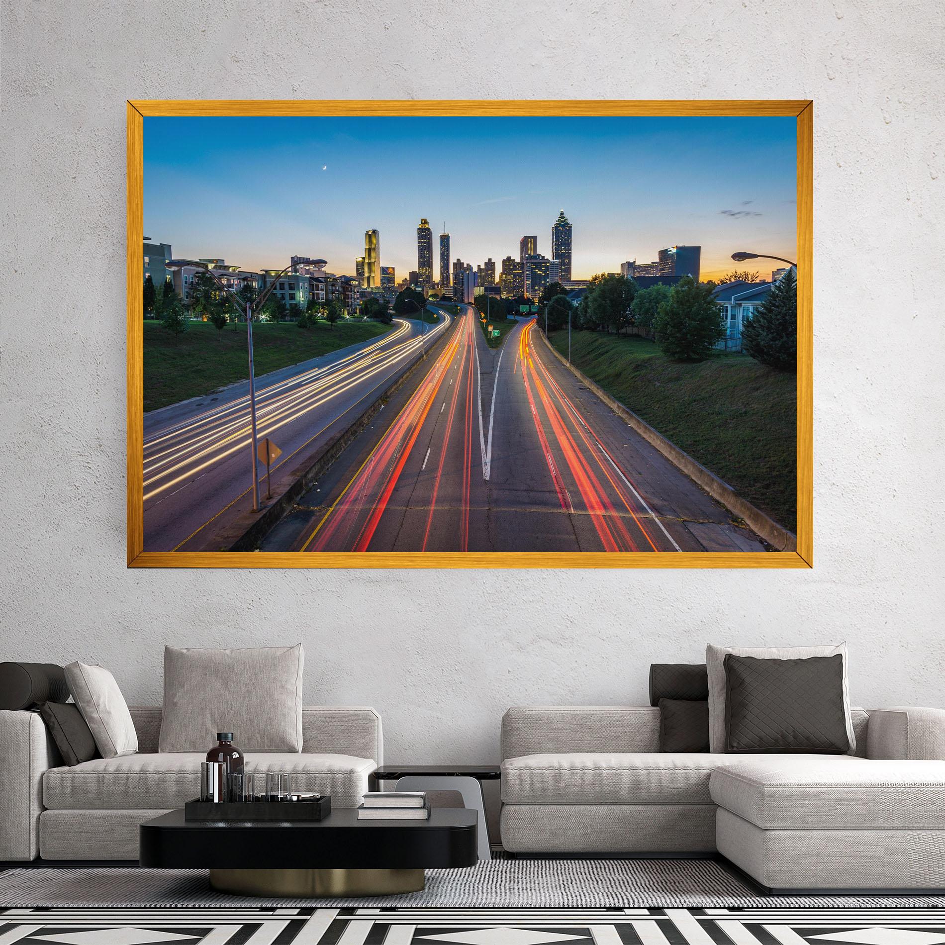 Tablou Canvas Car Lights City mockup 2