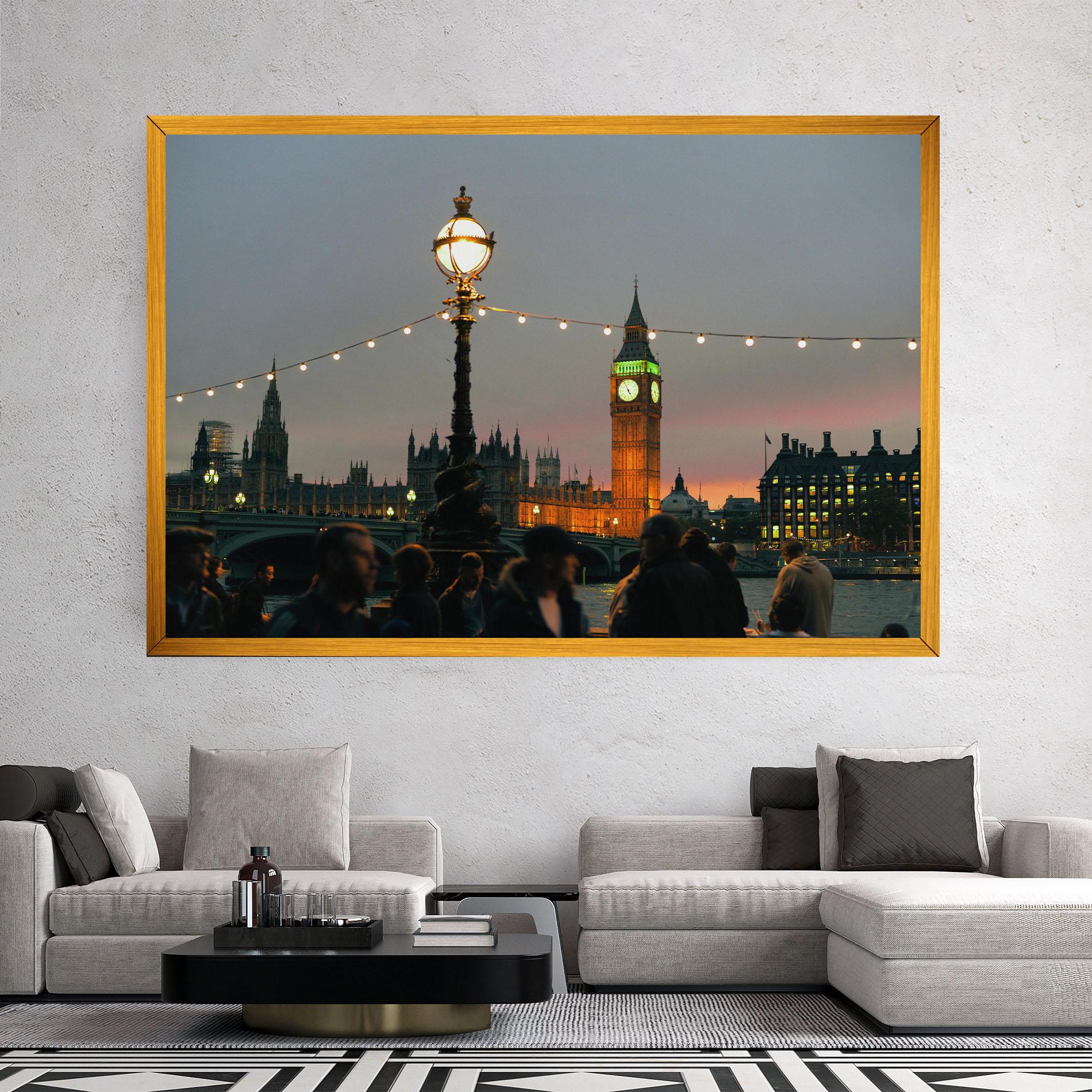 Tablou Canvas Clock Lights mockup 2