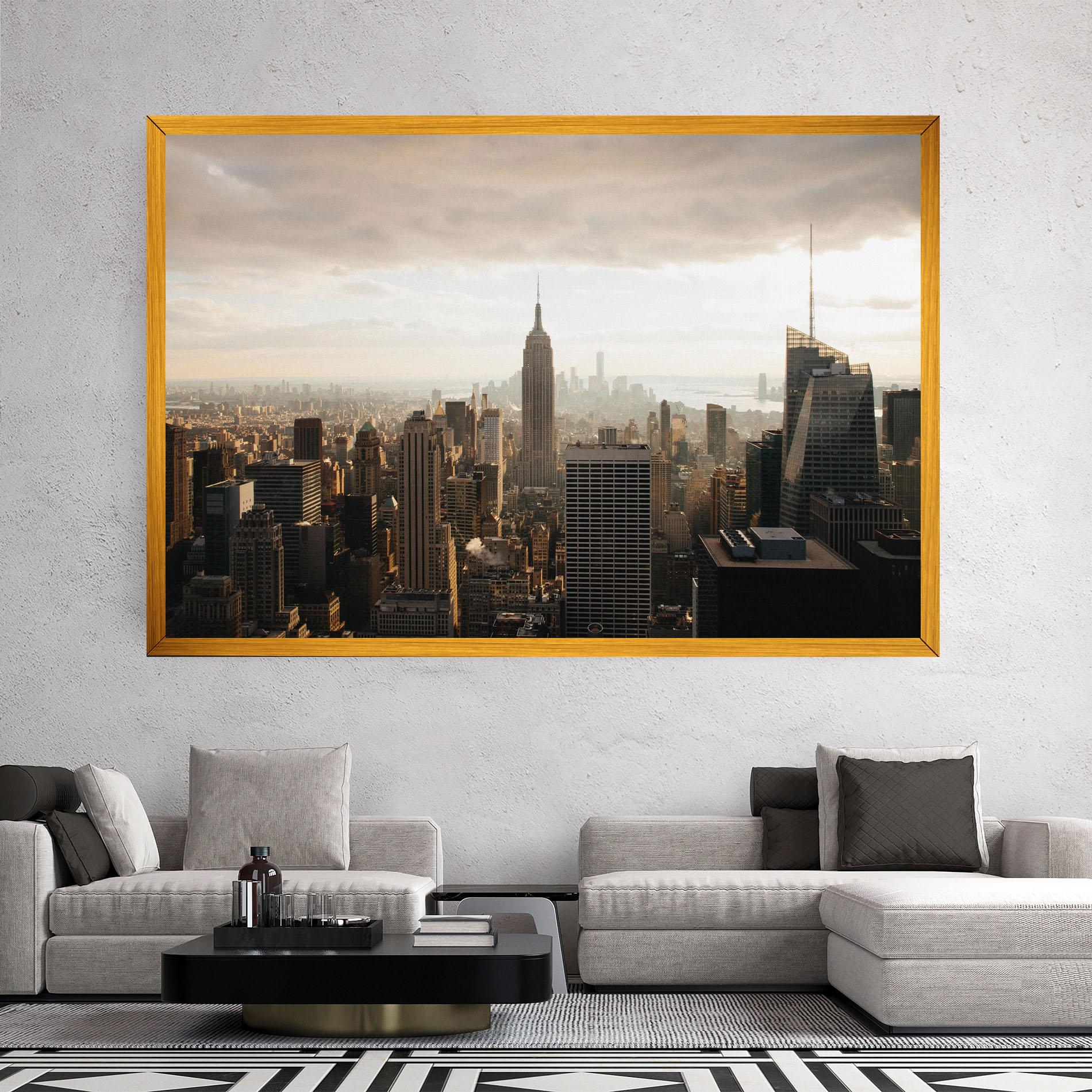 Tablou Canvas Grey Cloud Buildings mockup 2