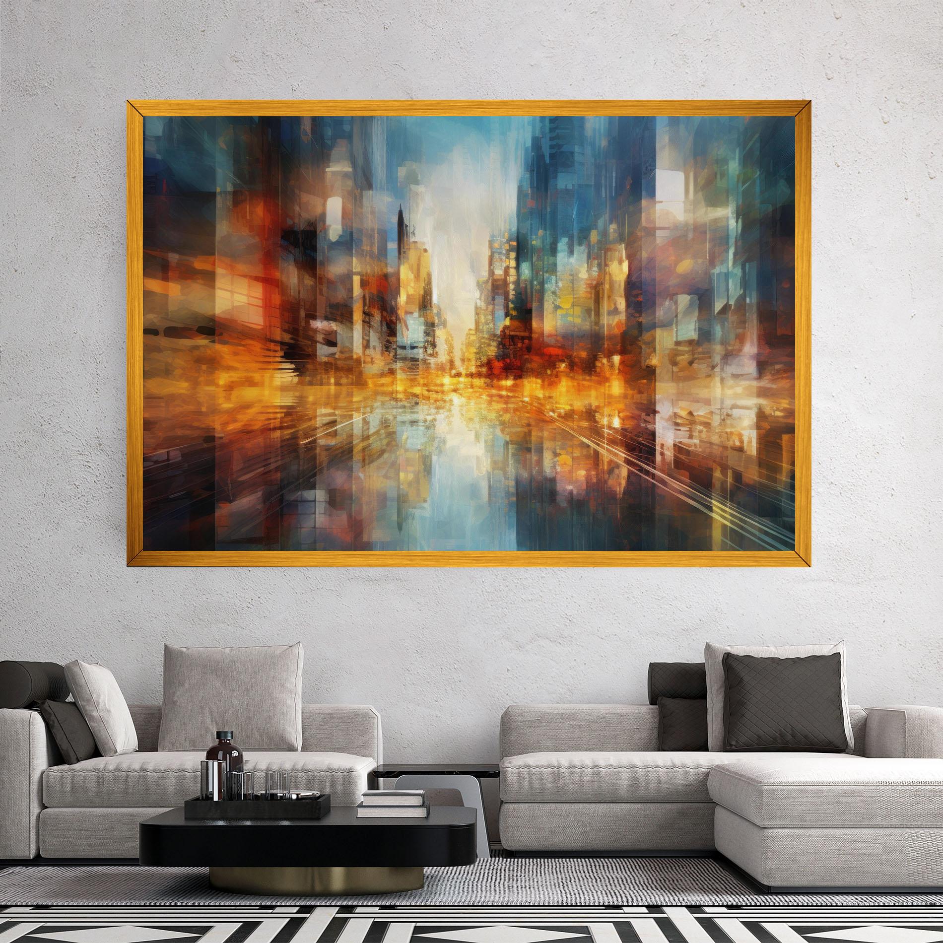 Tablou Canvas Orange Lights City mockup 2