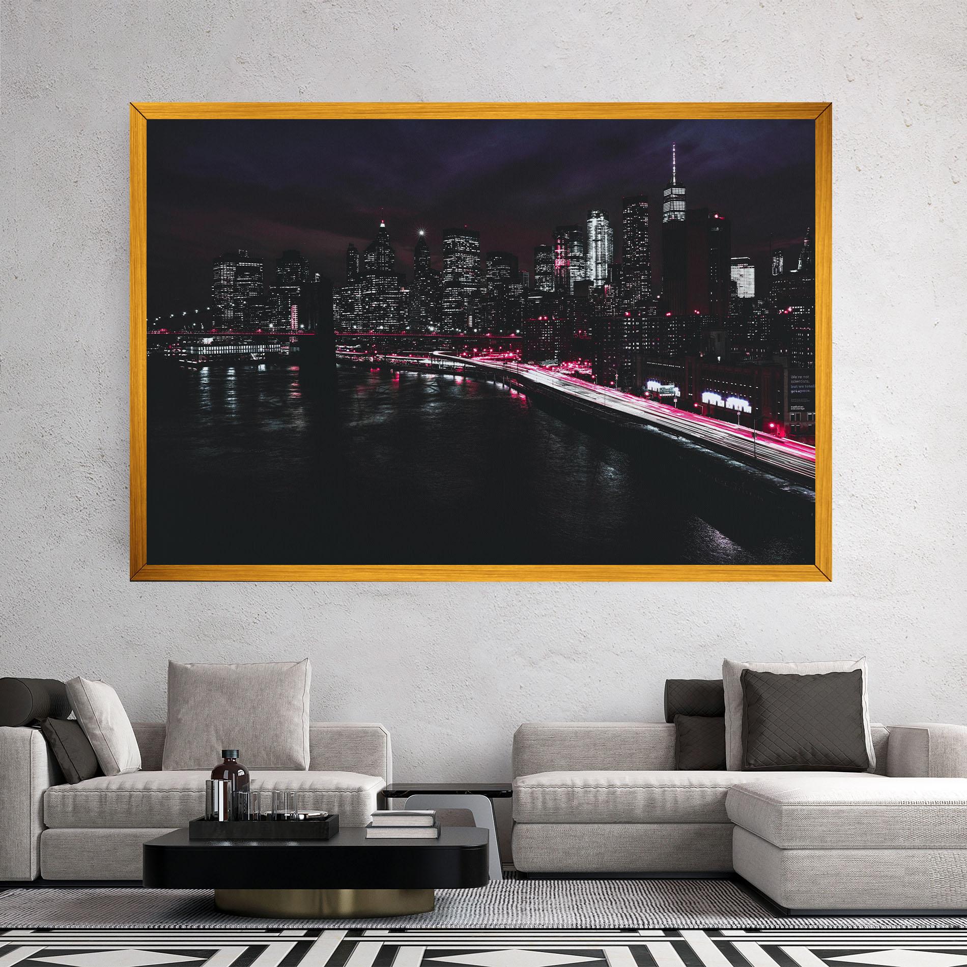 Tablou Canvas Pink Light City mockup 2