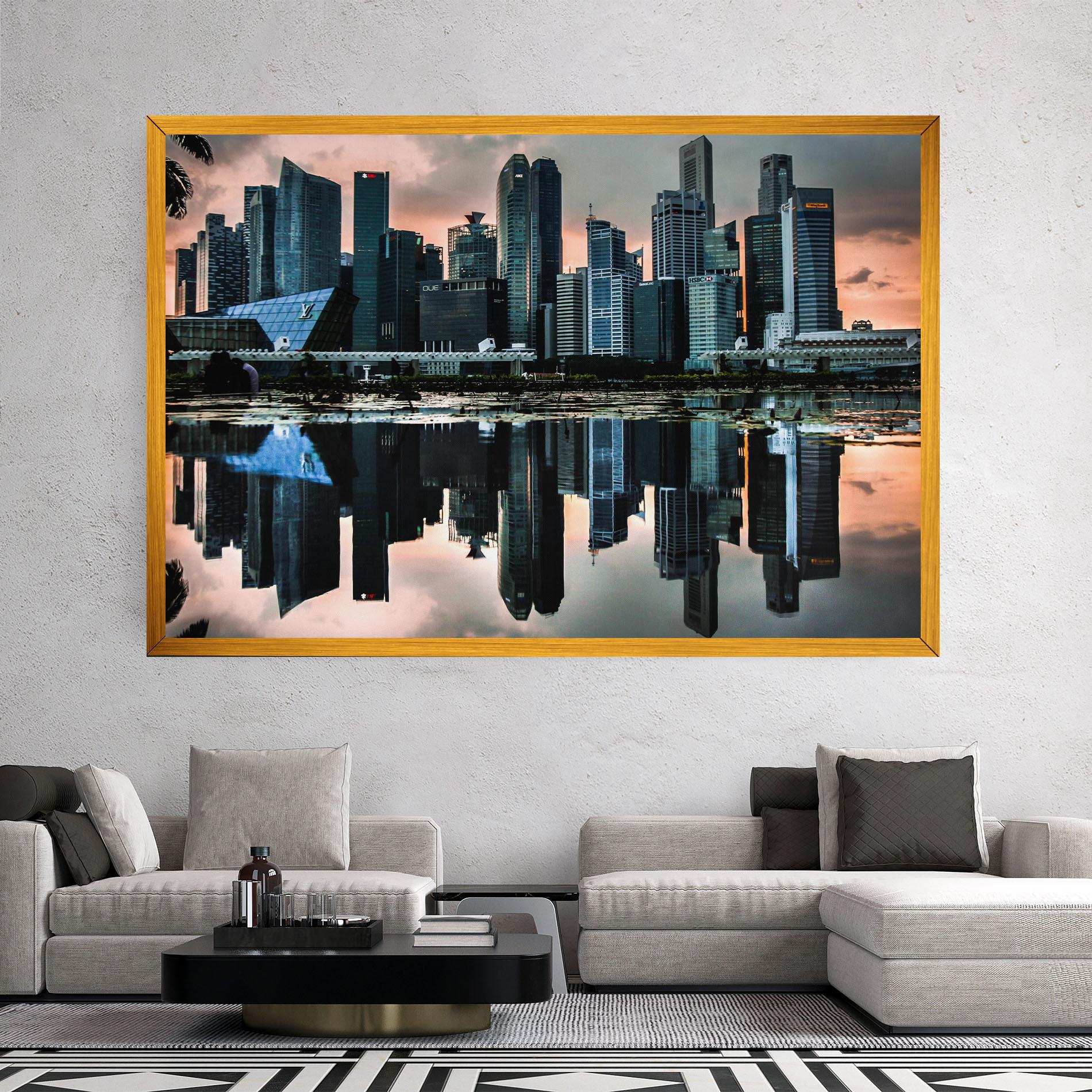 Tablou Canvas Urban Water Reflection mockup 2
